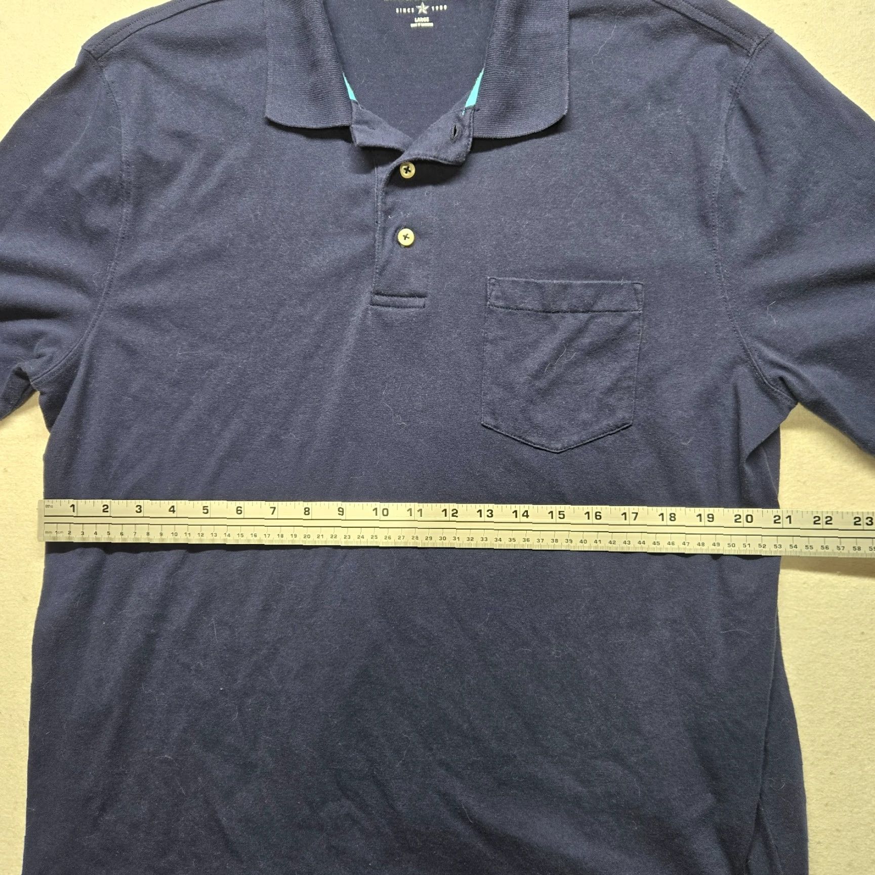 Vintage Saddlebred Polo Shirt Solid Blue Short Sleeve 3 Button Adult Mens Size L Large Size US L / EU 52-54 / 3 - 4 Thumbnail