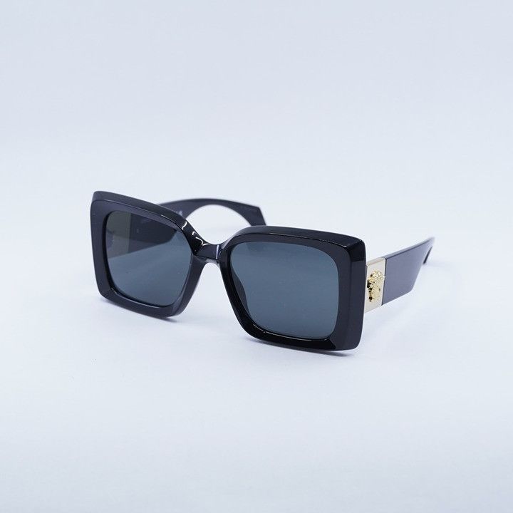 Versace Versace VE4467U GB1/87 Sunglasses Black Square Frame Size ONE SIZE - 3 Thumbnail