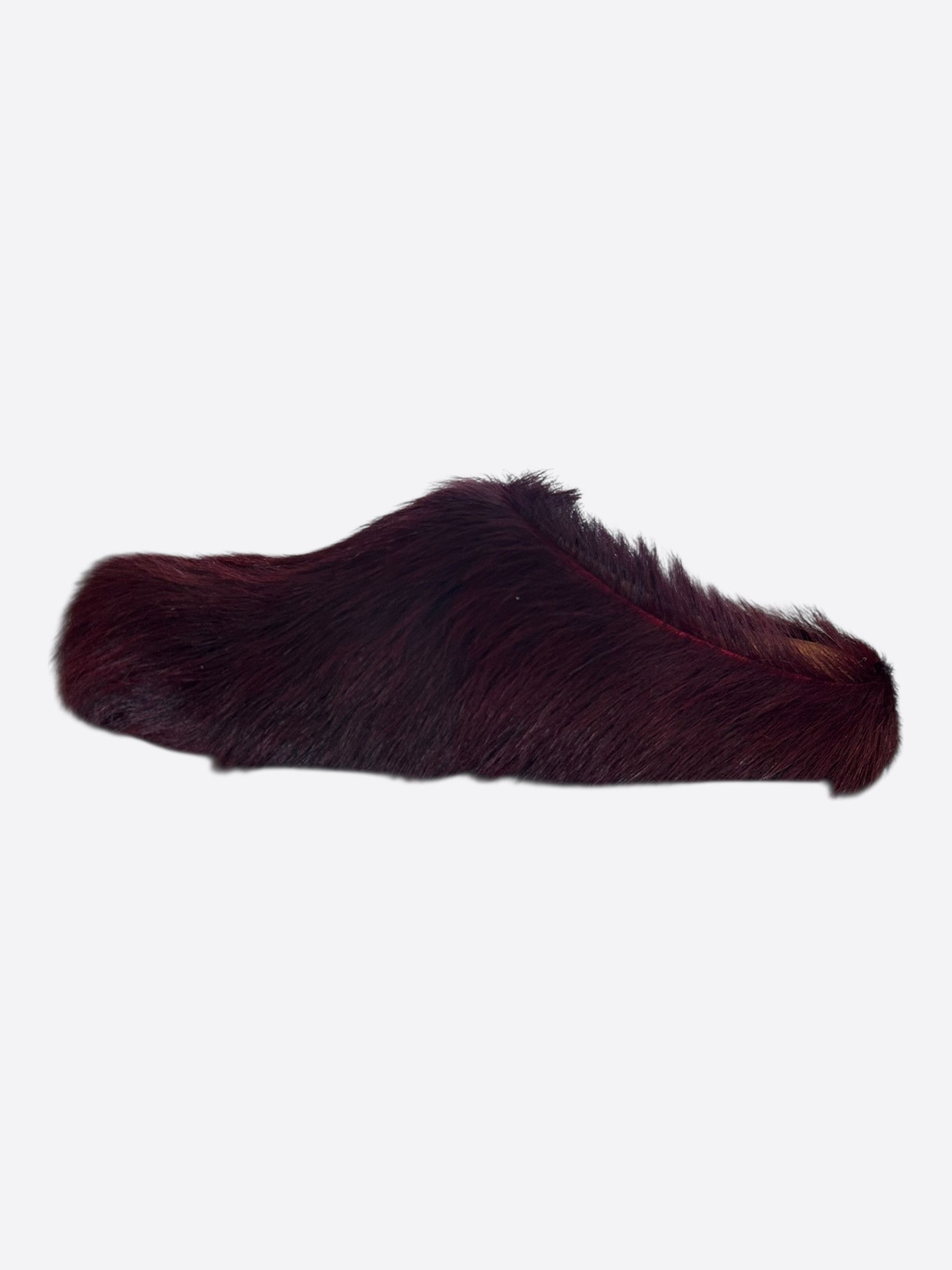 Marni Marni Burgundy Calfskin Fussbett Sabot Women's Slides Size US 8.5 / IT 38.5 - 6 Thumbnail