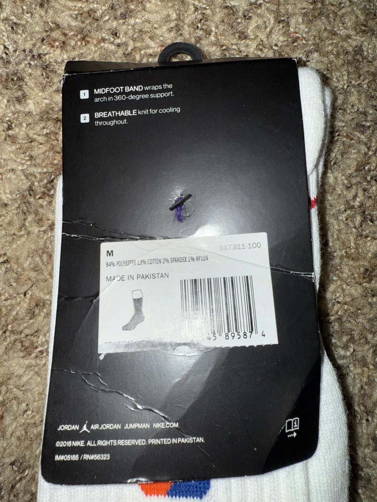 Nike Jordan Legacy Rivals Crew HARE Socks White Multi Color Size ONE SIZE - 4 Thumbnail