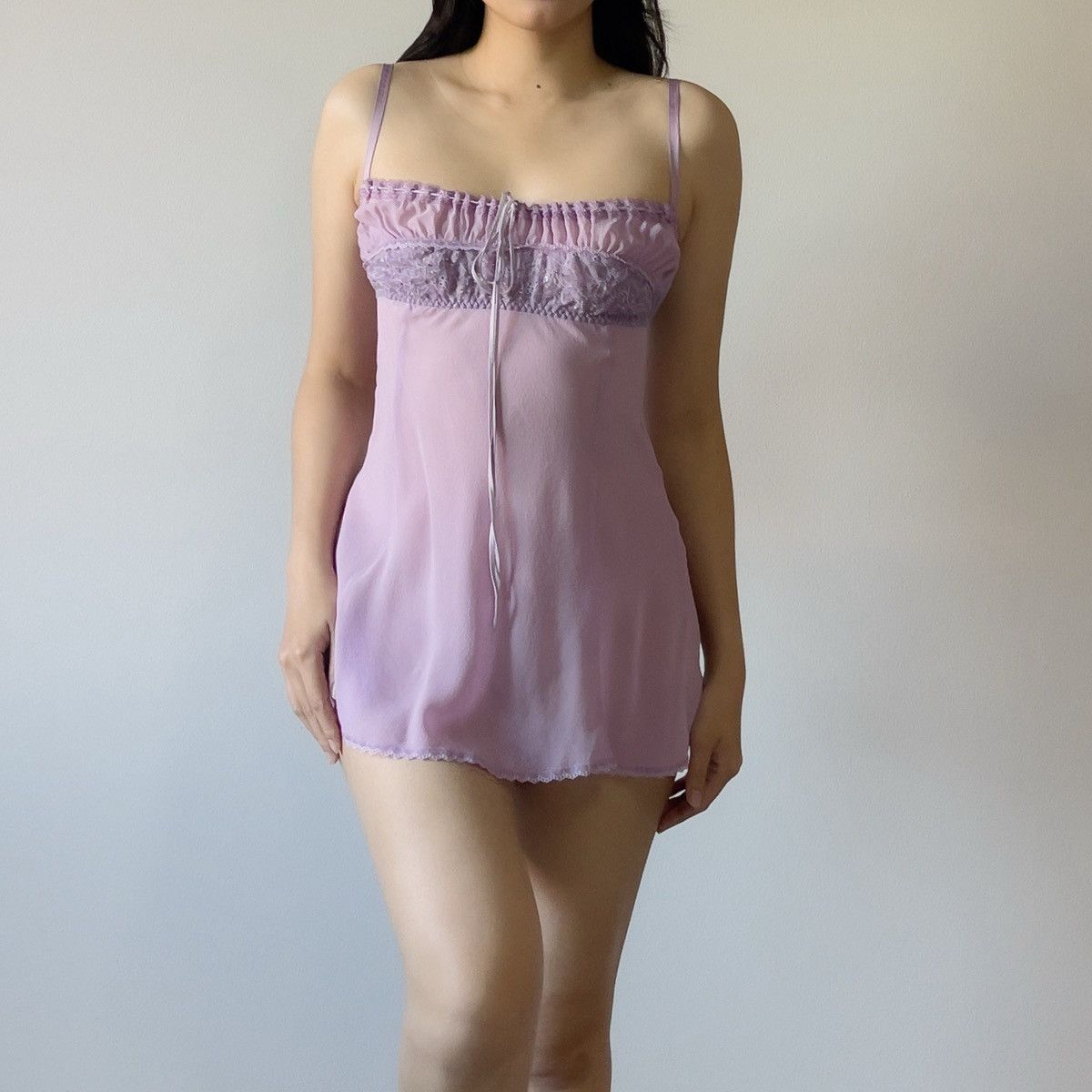 Victoria's Secret Victoria’s Secret Lavender Silk Mini Slip Dress (S) Size S / US 4 / IT 40 - 4 Thumbnail