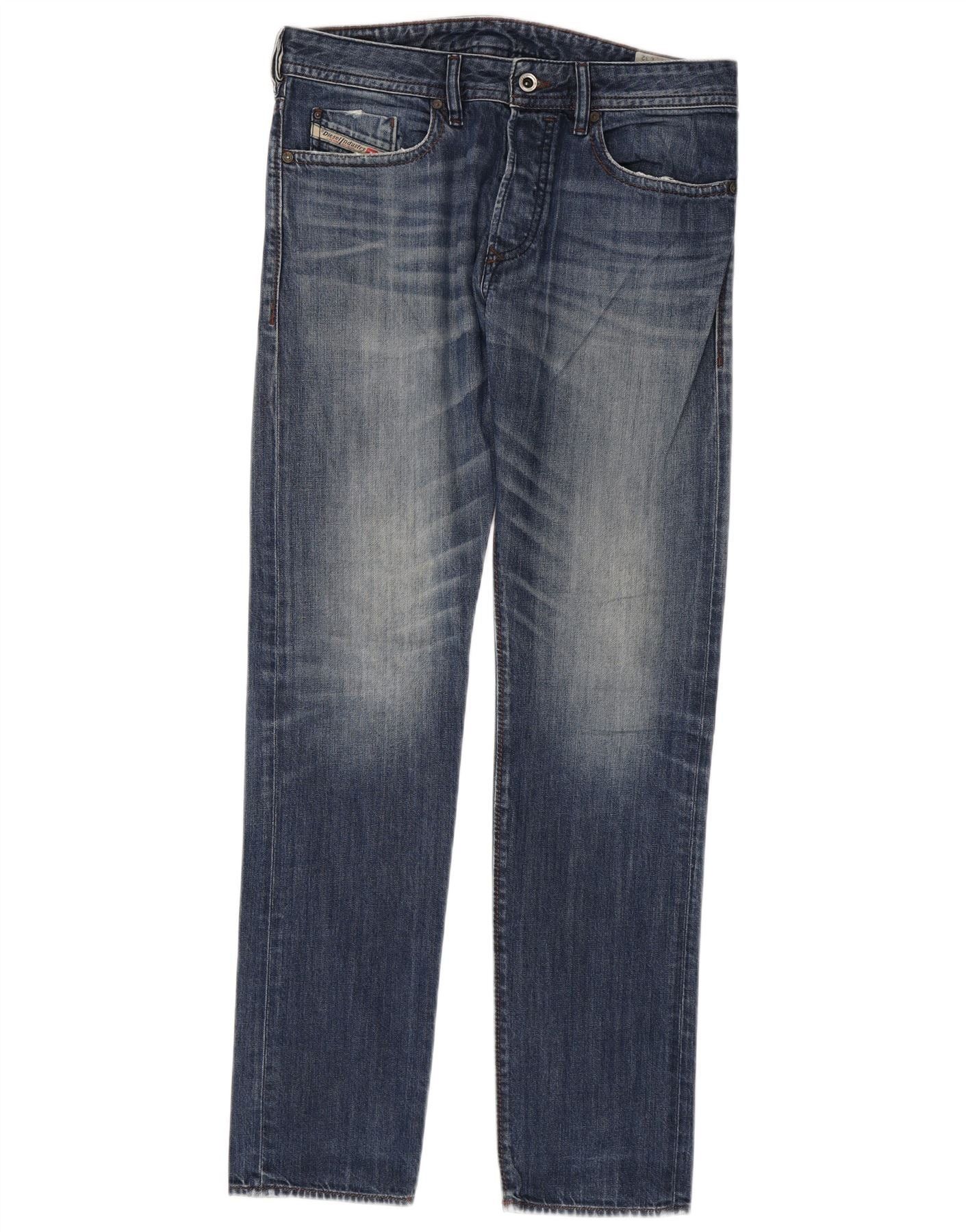 Diesel Mens Buster Regular Slim Tapered Jeans W30 L32 Blue Cotton Size US 30 / EU 46 - 1 Thumbnail