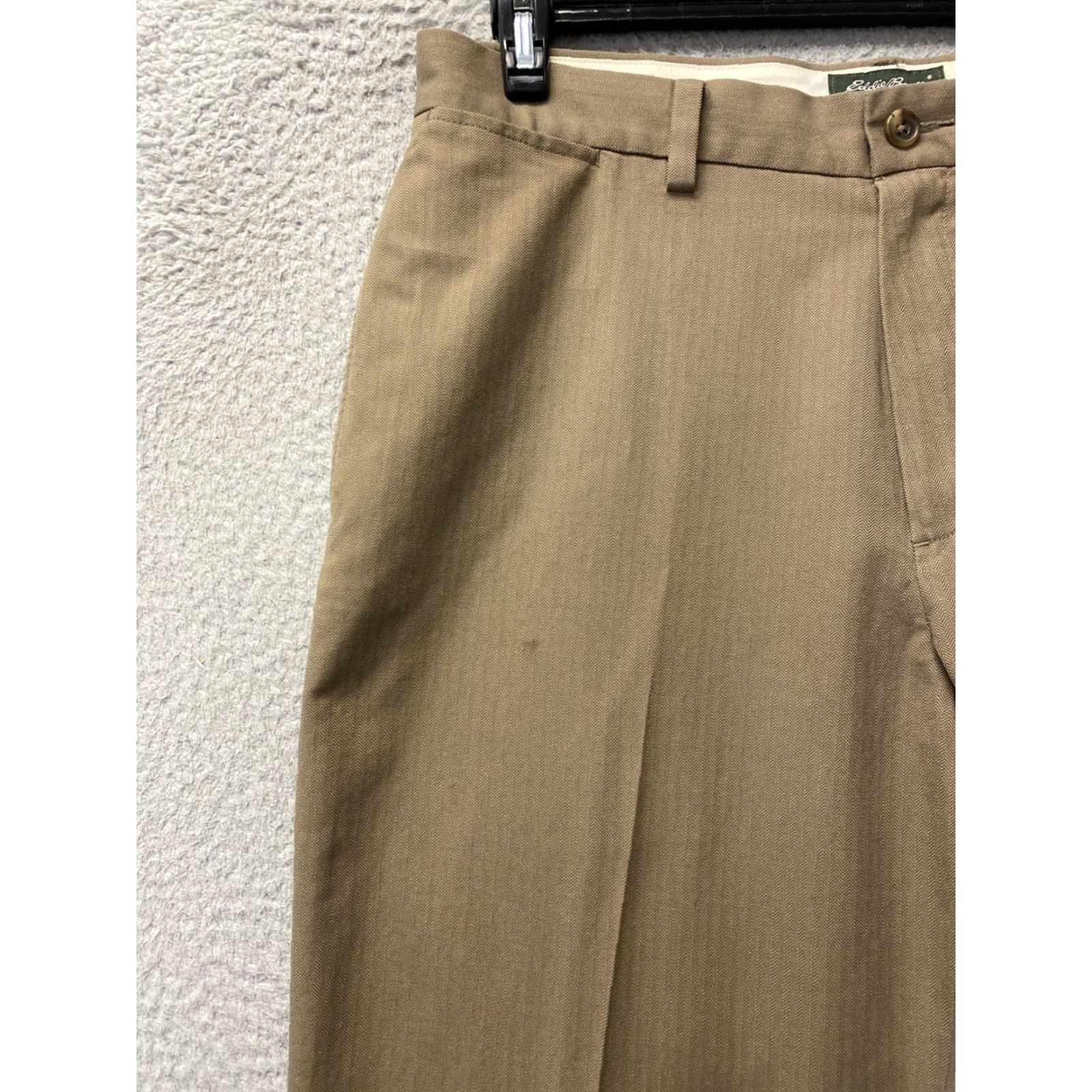 Eddie Bauer Vintage Eddie Bauer Herringbone Tweed Dress Pants Men 35x32 Wool Brown Fall/Winter Size US 35 - 3 Thumbnail
