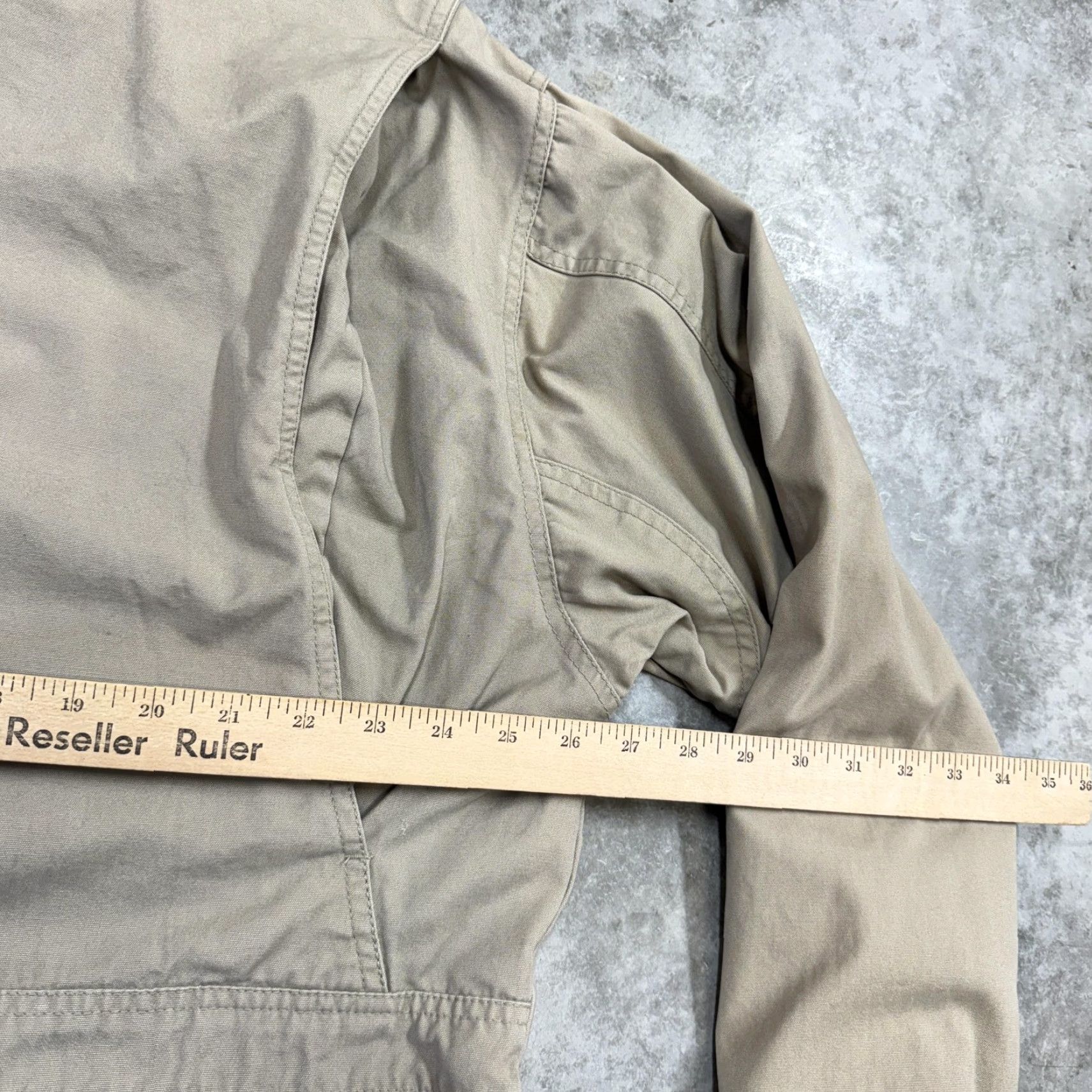 Vintage VINTAGE Barn Coat Jacket Mens Large Tan Corduroy Collar Flannel Lined Canvas Workwear Coat Size US L / EU 52-54 / 3 - 6 Thumbnail