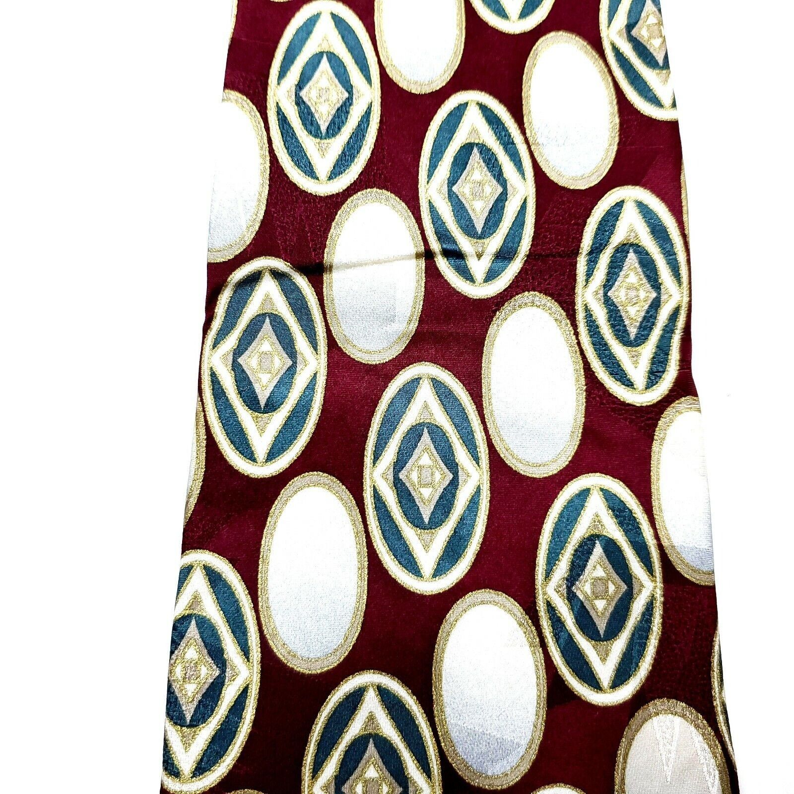 Pierre Cardin Pierre Cardin Silk Tie Red Abstract Print Short Wide Size ONE SIZE - 2 Thumbnail