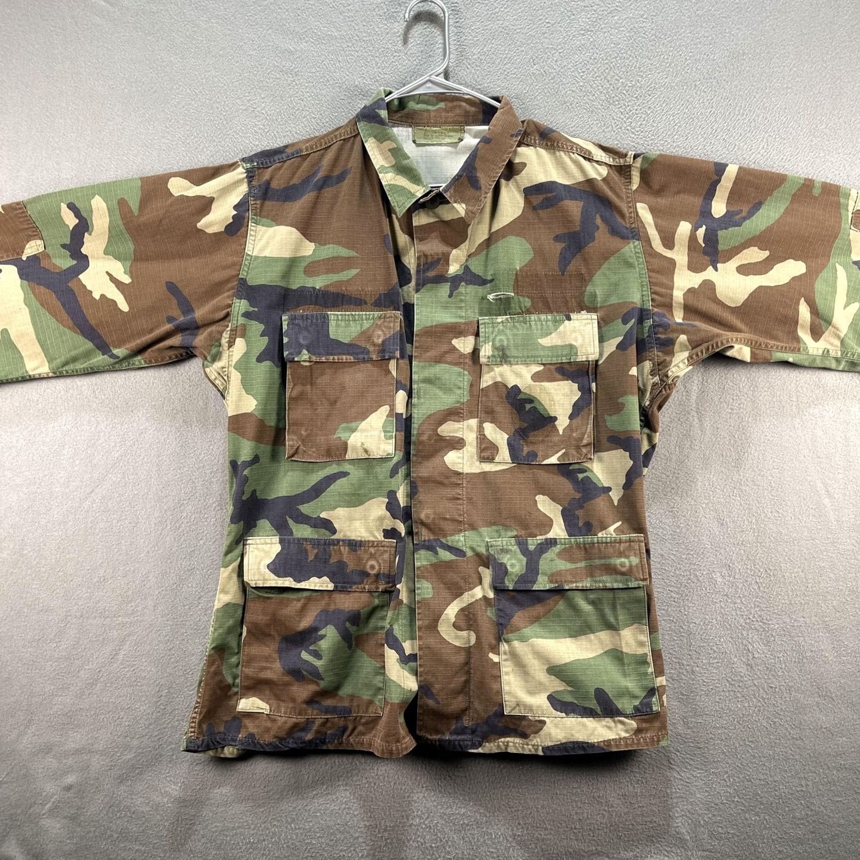 Vintage VINTAGE USGI BDU JACKET Mens M Regular Woodland Camo Ripstop 90s Army Coat Military Jacket Mens Size US M / EU 48-50 / 2 - 3 Thumbnail