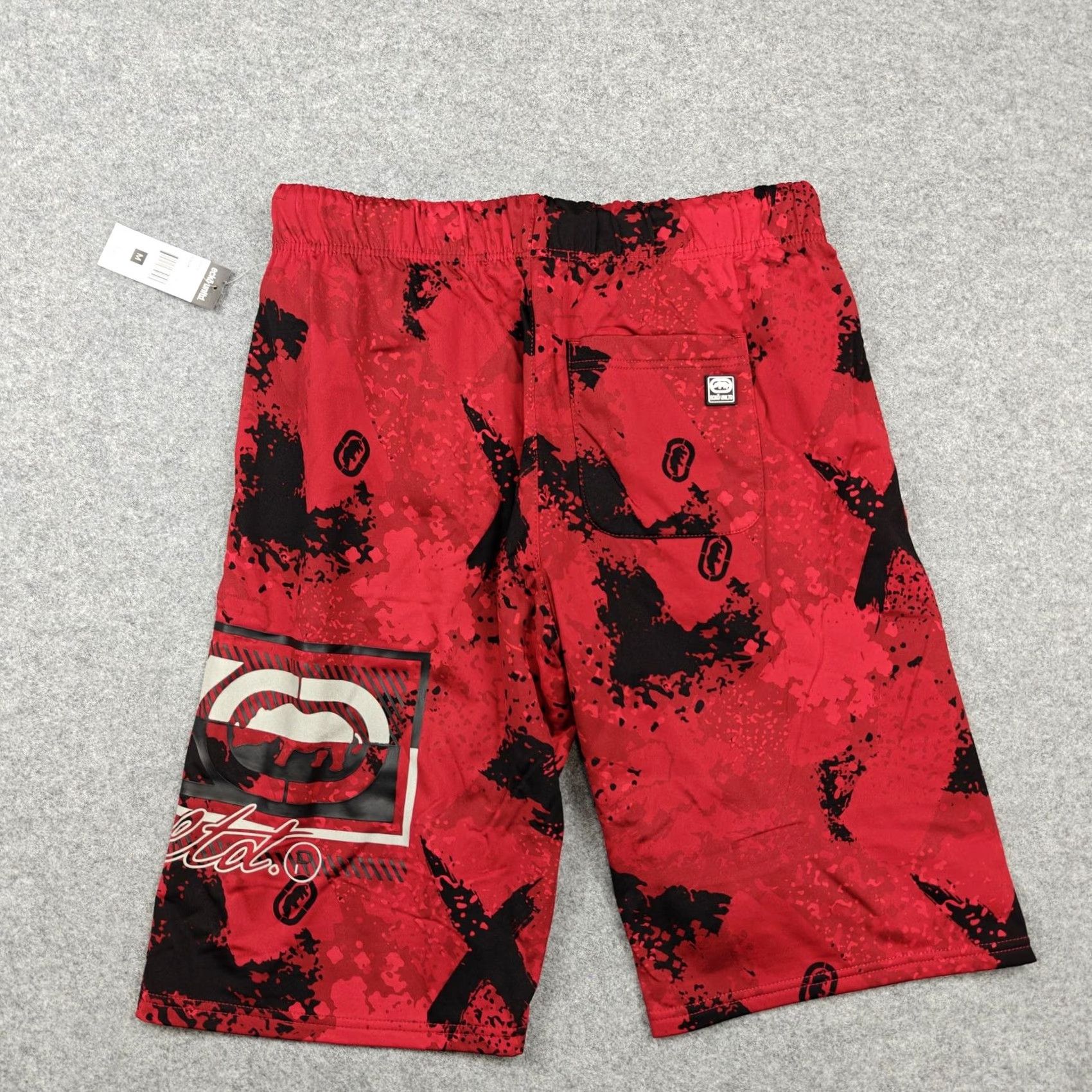 Ecko Unltd. Ecko Unltd Shorts Mens Medium Red Sponge Camo Drawstring Logo Pocket EO12N166T Size US 31 - 6 Thumbnail