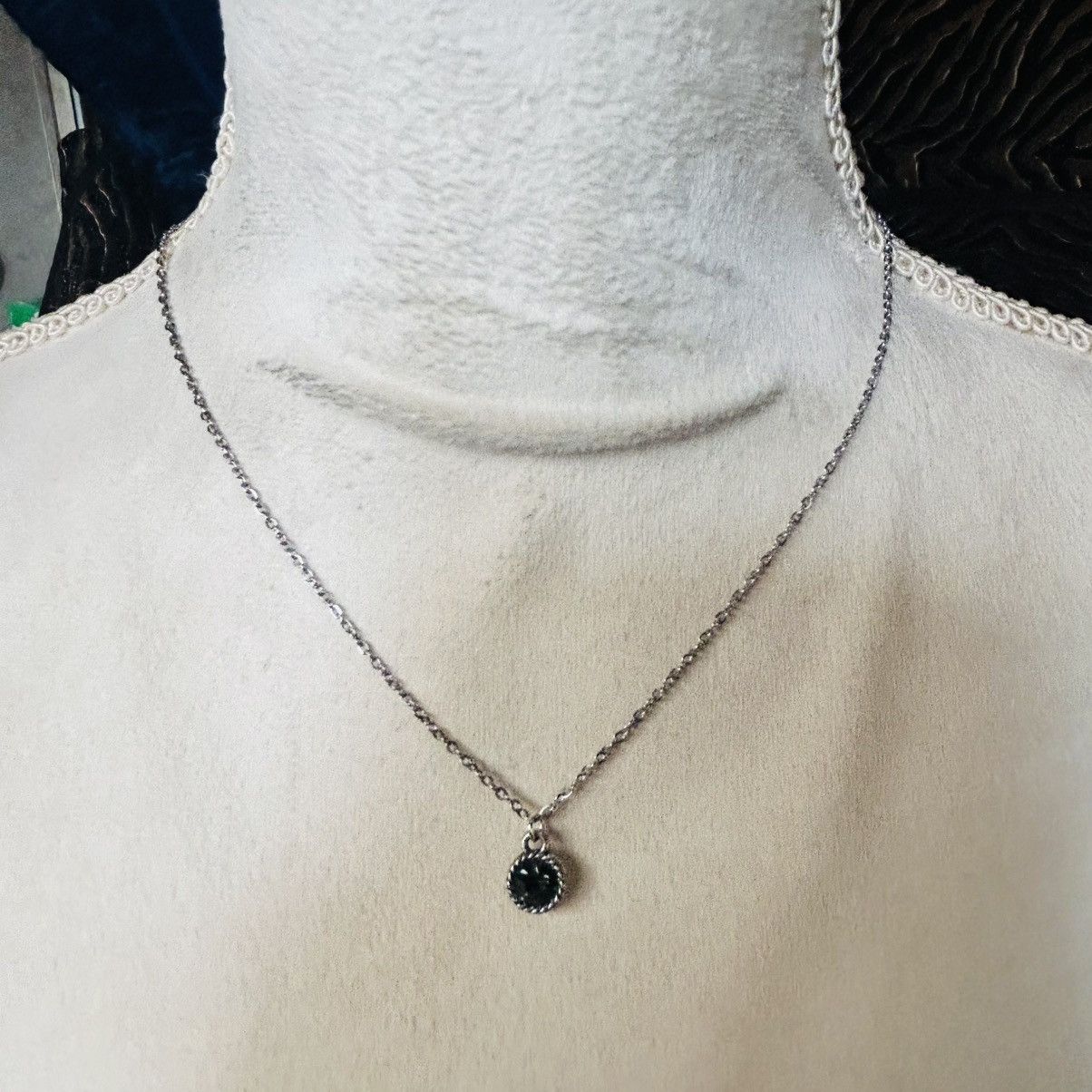 Handmade Handcrafted vintage smoky faceted glass pendant necklace Size ONE SIZE - 3 Thumbnail