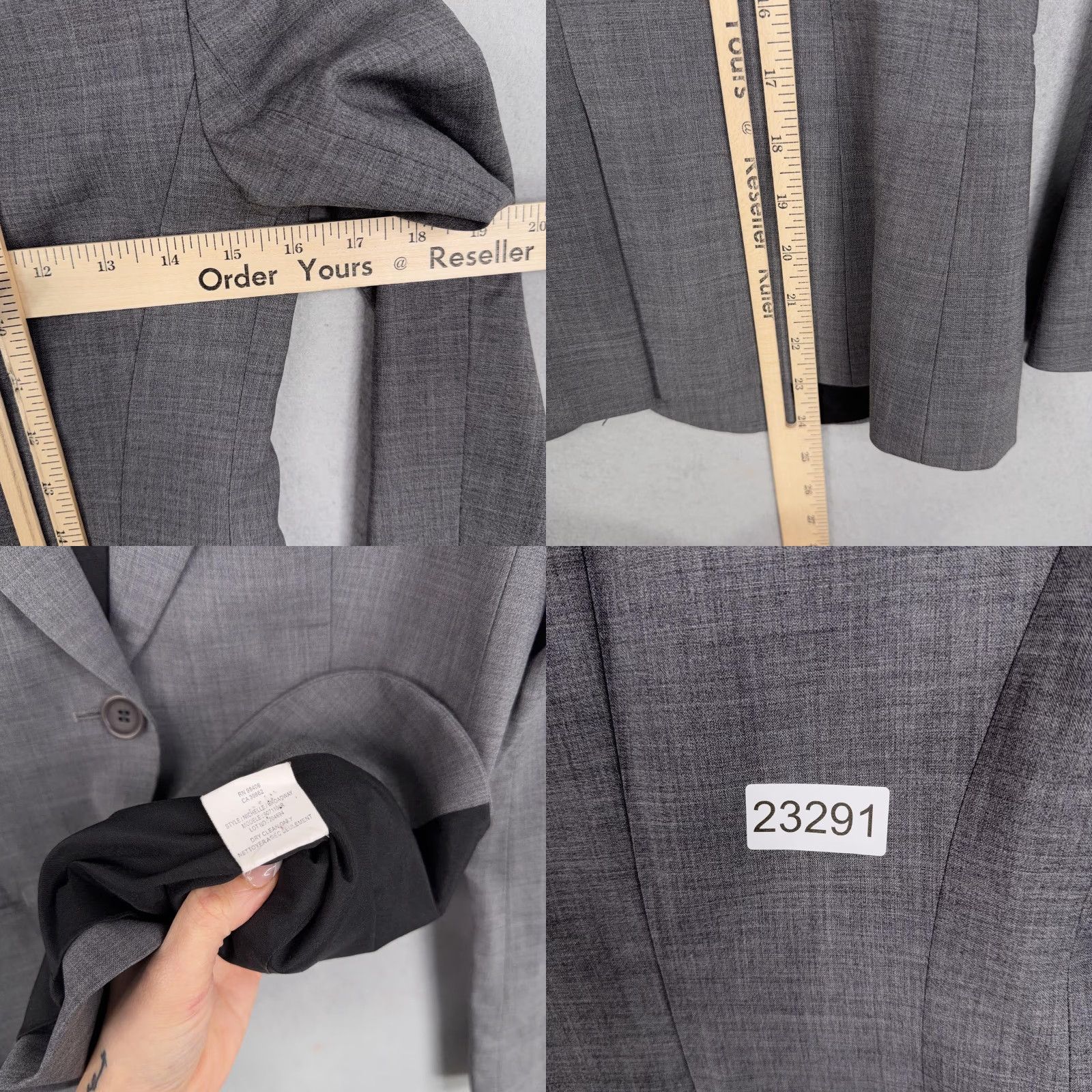 Theory Theory Blazer Womens 2 Gray Wool Blended Lined Notch Two-Button Front Jacket Office Career XS-XL Size XS / US 0-2 / IT 36-38 - 9 Thumbnail