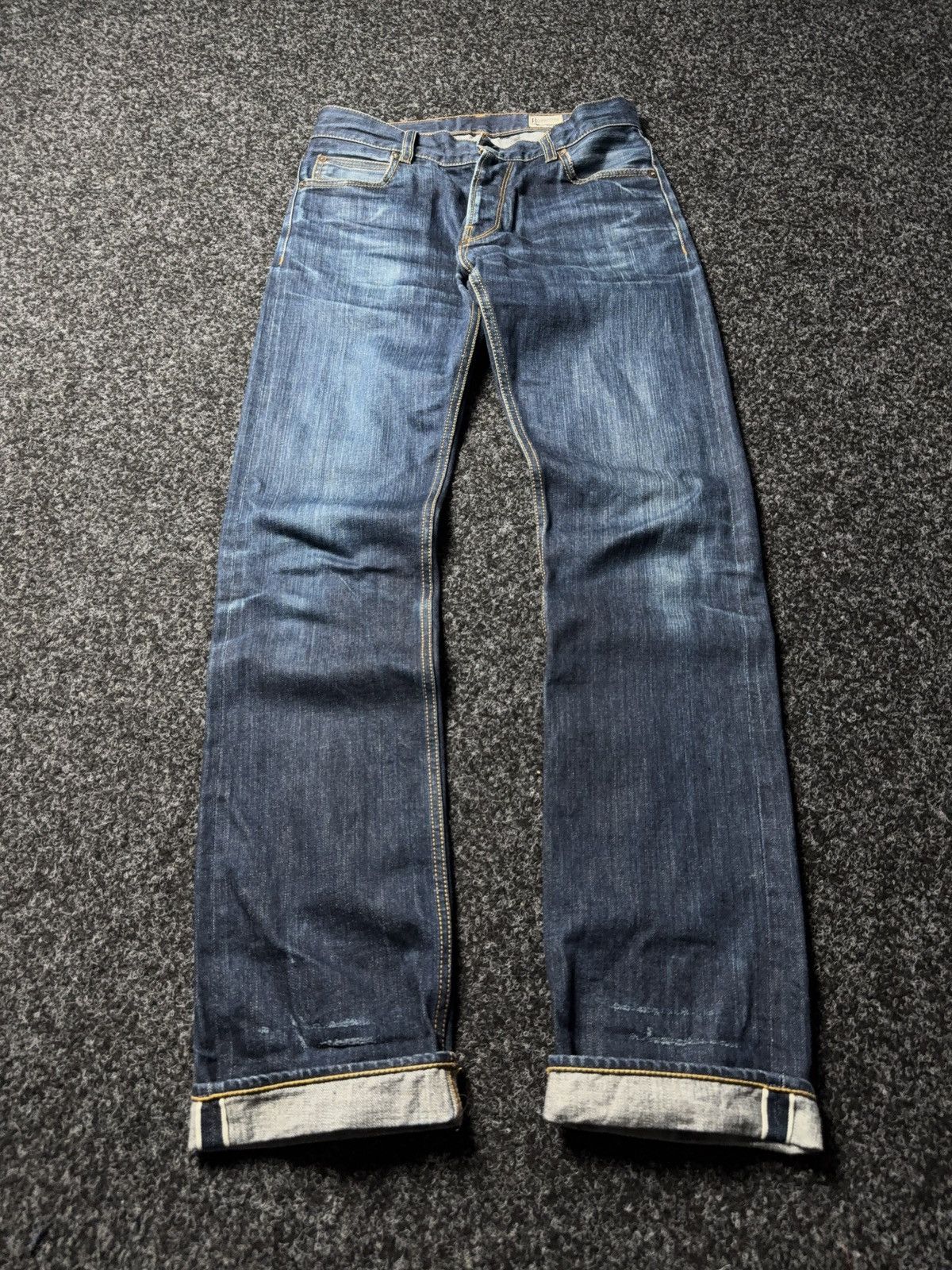 Blue Blanket 00s Blue Blanket Selvedge Denim Jeans Raw Indigo Japan Retro Size US 30 / EU 46 - 1 Thumbnail