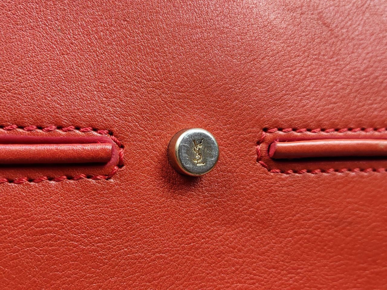 Yves Saint Laurent Yves Saint Laurent YSL Muse Two Hand Bag Red Leather Satchel Size ONE SIZE - 16 Thumbnail