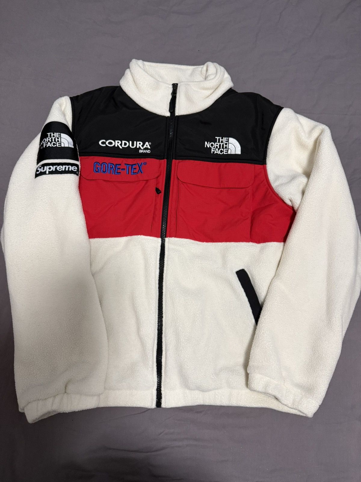 The North Face Supreme tnf north face expedition fleece jacket white red Size US M / EU 48-50 / 2 - 1 Thumbnail