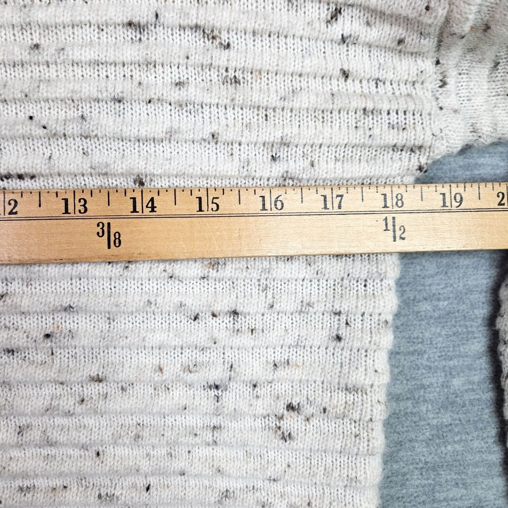 Madewell Madewell Women’s XS Cream Flecked Ribbed Knit Mock Neck Sweater Size XS / US 0-2 / IT 36-38 - 4 Thumbnail
