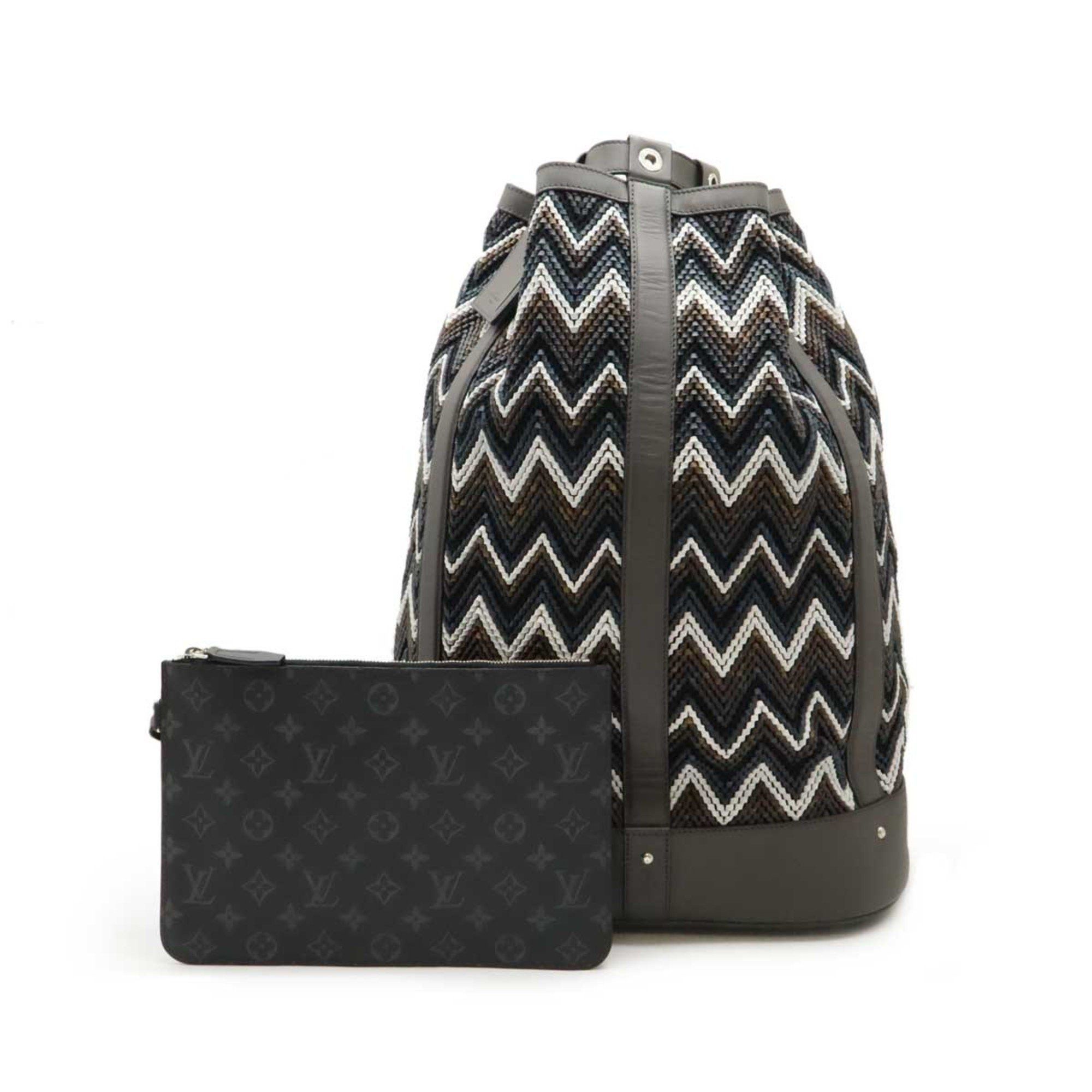 Louis Vuitton Backpack Shoulder Bag Bucket Pvc Leather Gray Multicolor M43082 in Grey, Women's