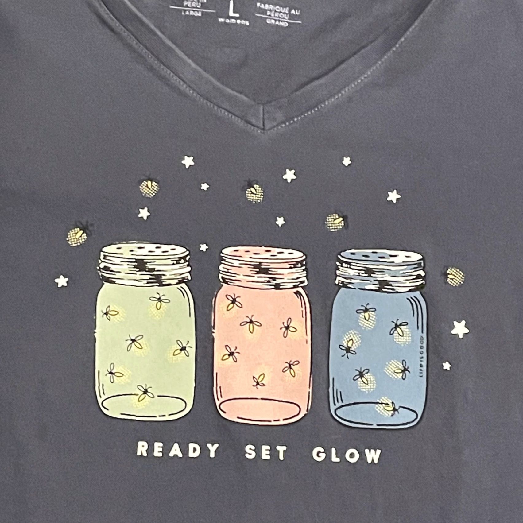 Life is Good Life is Good Crusher Long Sleeve V-Neck Shirt Womens Large Blue Long Sleeve Ready Set Glow Size L / US 10 / IT 46 - 3 Thumbnail