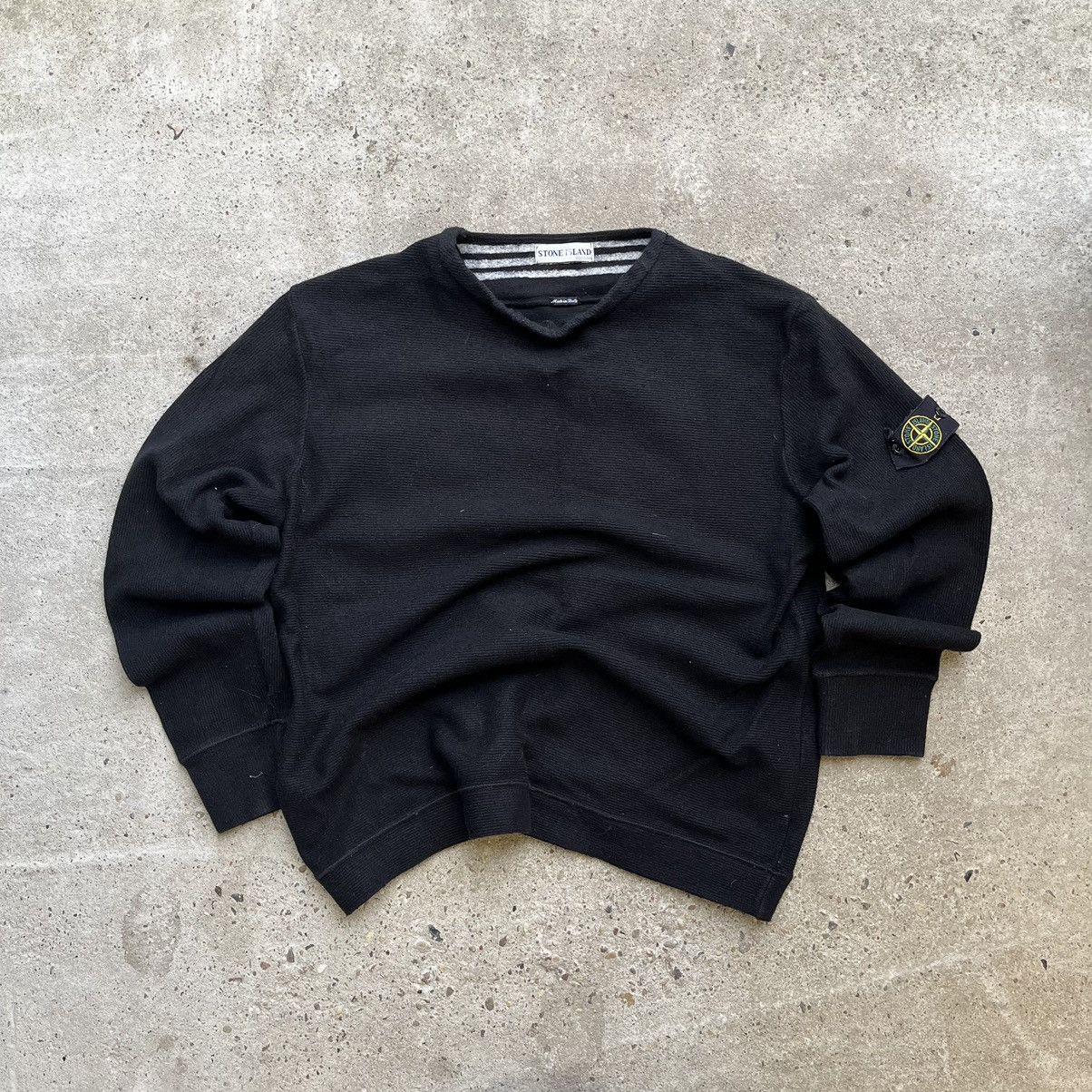 Image of Stone Island Casual Basic Sweater Black Vintage Sweatshirt, Men's (Size 2XL)