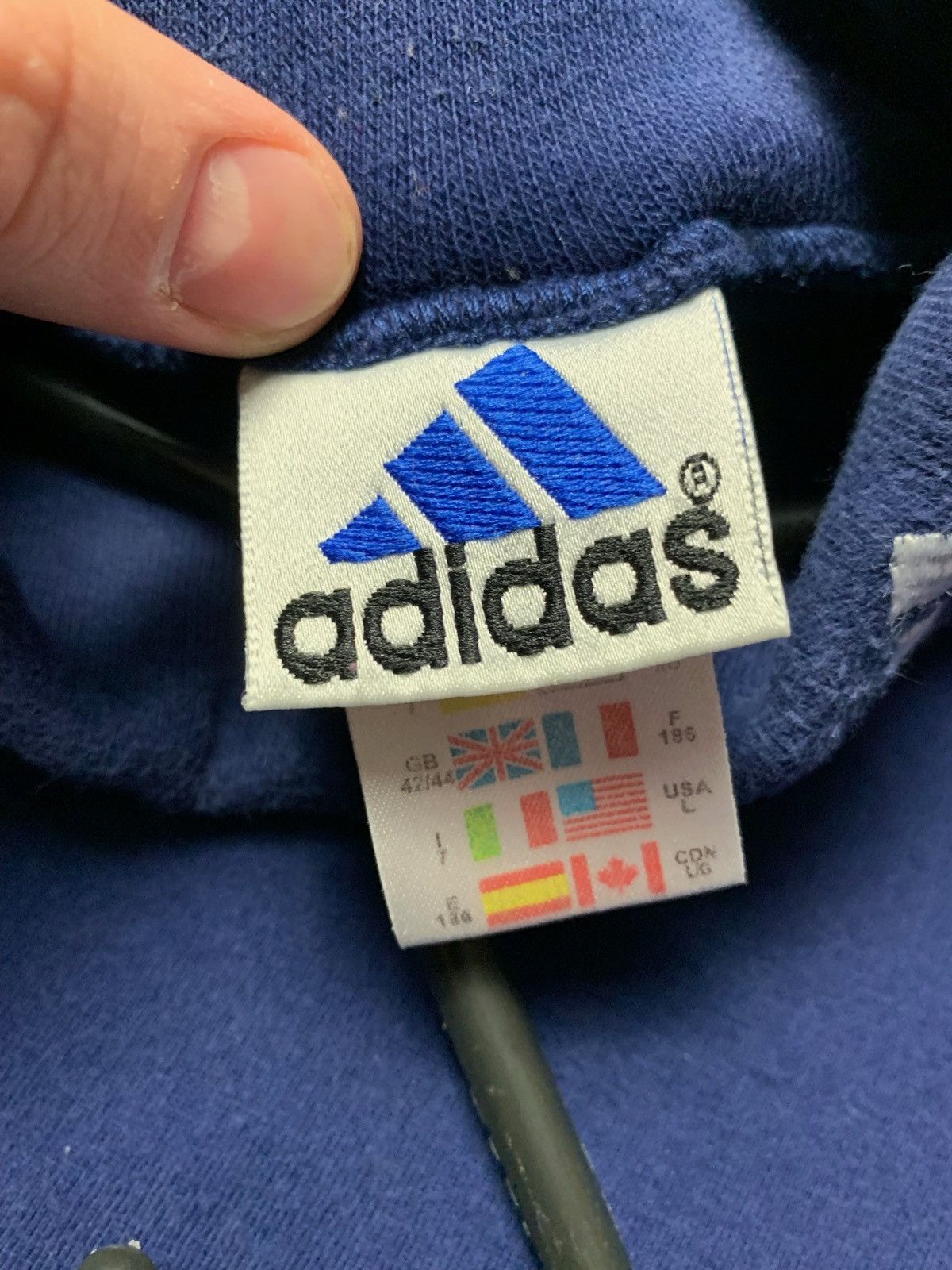 Adidas Adidas vintage turtle neck long sleeve tee size L navy Size US L / EU 52-54 / 3 - 5 Thumbnail
