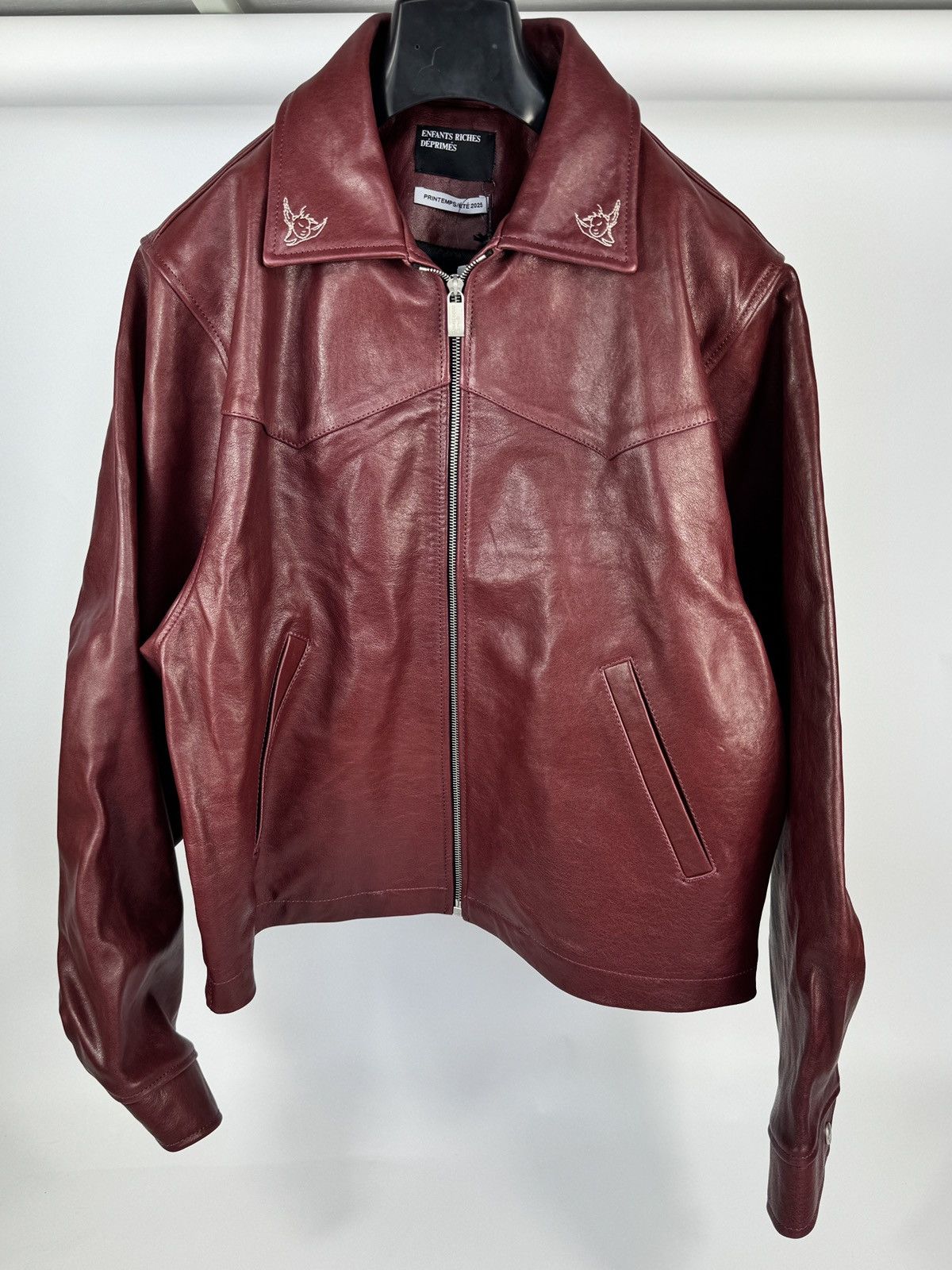 Enfants Riches Deprimes STISH EMBROIDERED BURGUNDY LEATHER JACKET Size US L / EU 52-54 / 3 - 2 Thumbnail