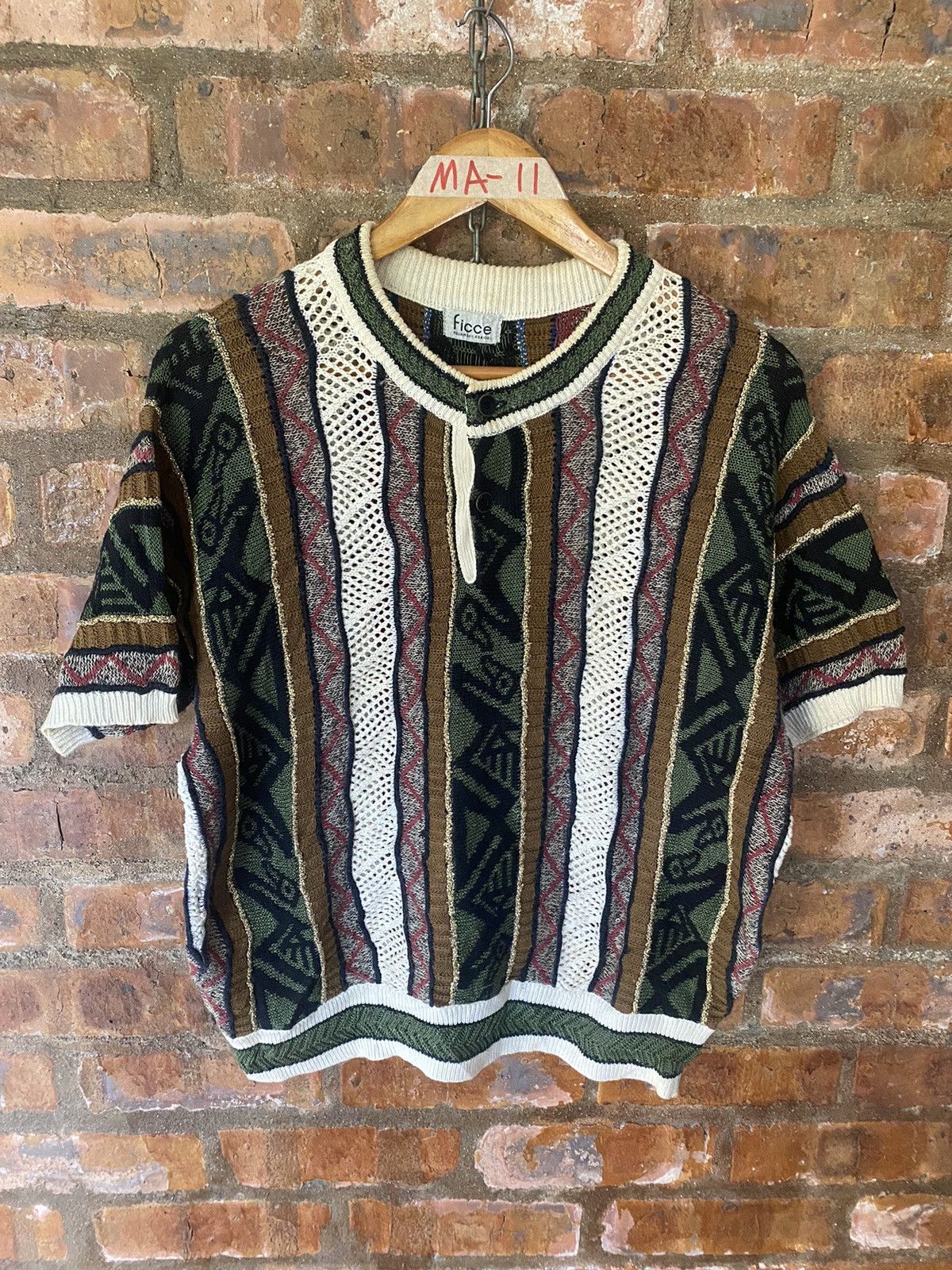 Yoshiyuki Konishi 1980s Ficce Ancient duck mesh knit Size US L / EU 52-54 / 3 - 2 Thumbnail