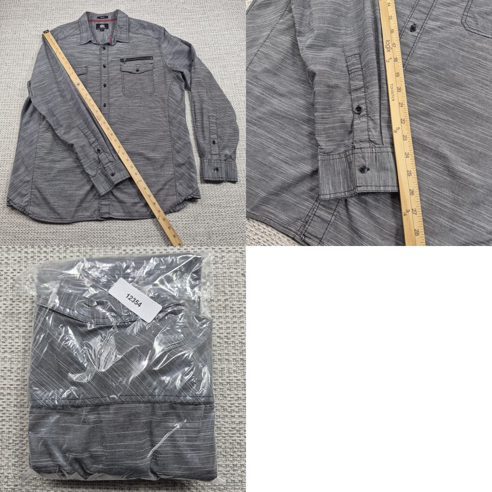 Vintage Rock & Republic Button Up Shirt Mens XL Gray Stretch Long Sleeve Casual Shirt Size US XL / EU 56 / 4 - 9 Thumbnail