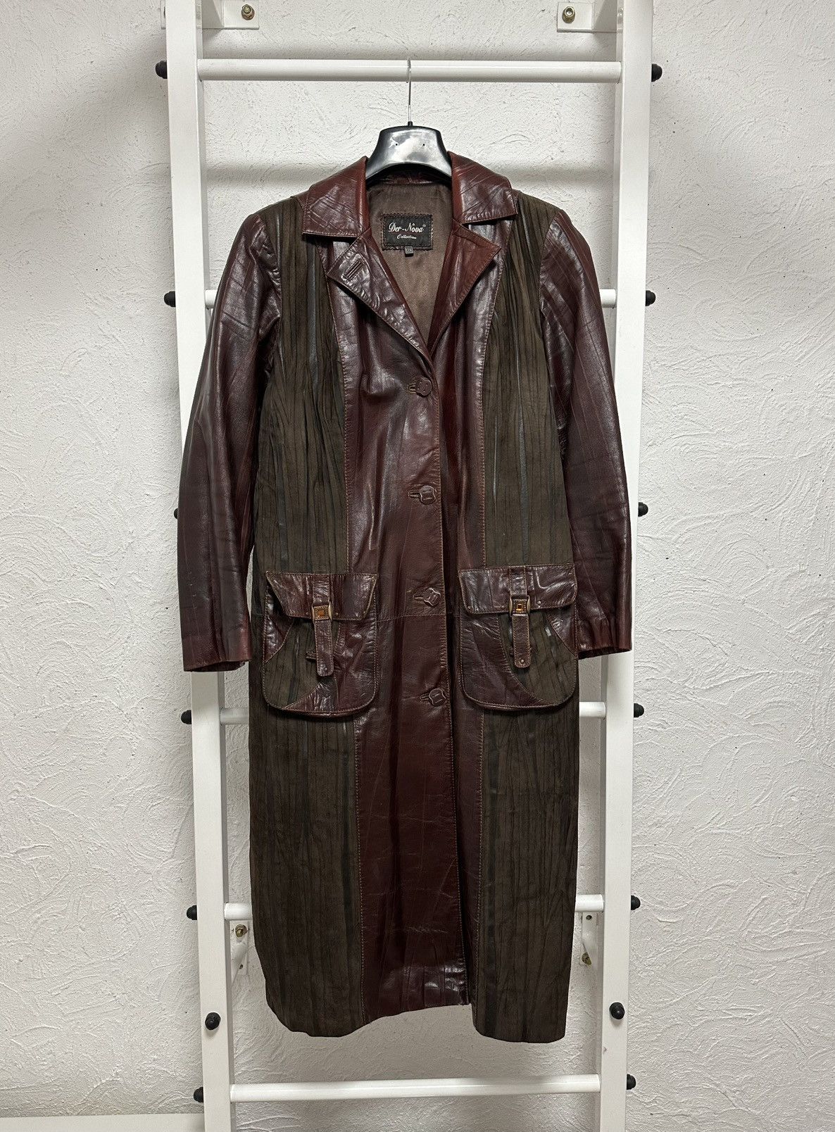 Vintage Vintage 90s Women’s Leather Trench Coat Der Nova L size Size L / US 10 / IT 46 - 1 Thumbnail