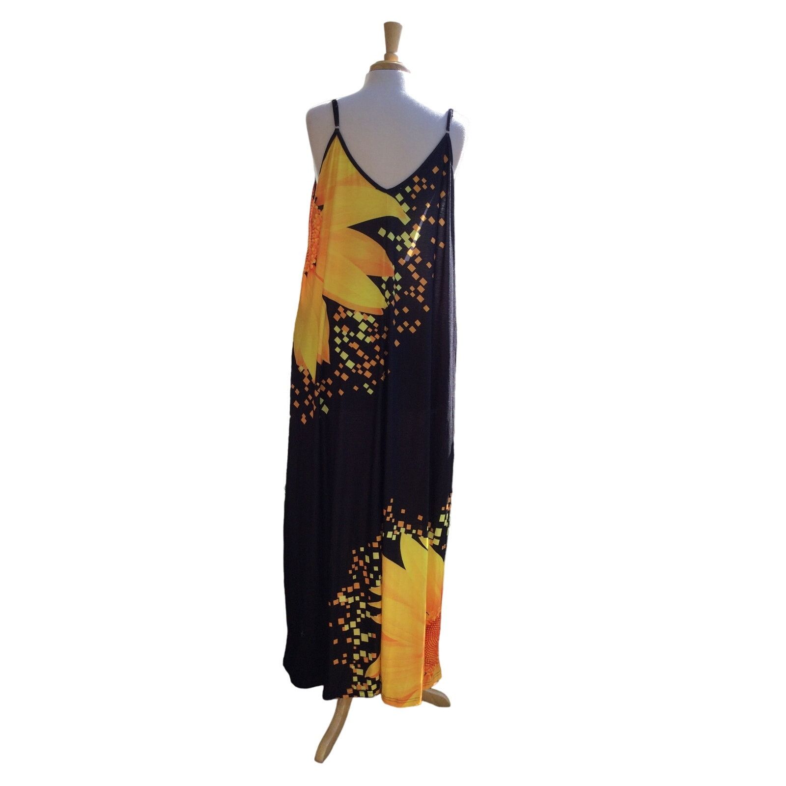 Other Slip Dress Gold Sunflowers Adjustable Straps Pocket Maxi 3X Size 3XL / US 20-22 - 7 Thumbnail