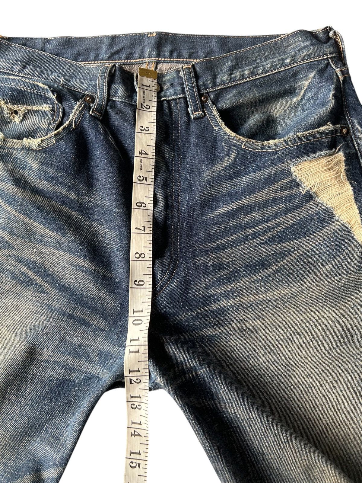 Kapital Thrashed Vintage Levis Big E Selvedge Distressed Denim jeans Size US 32 / EU 48 - 23 Thumbnail