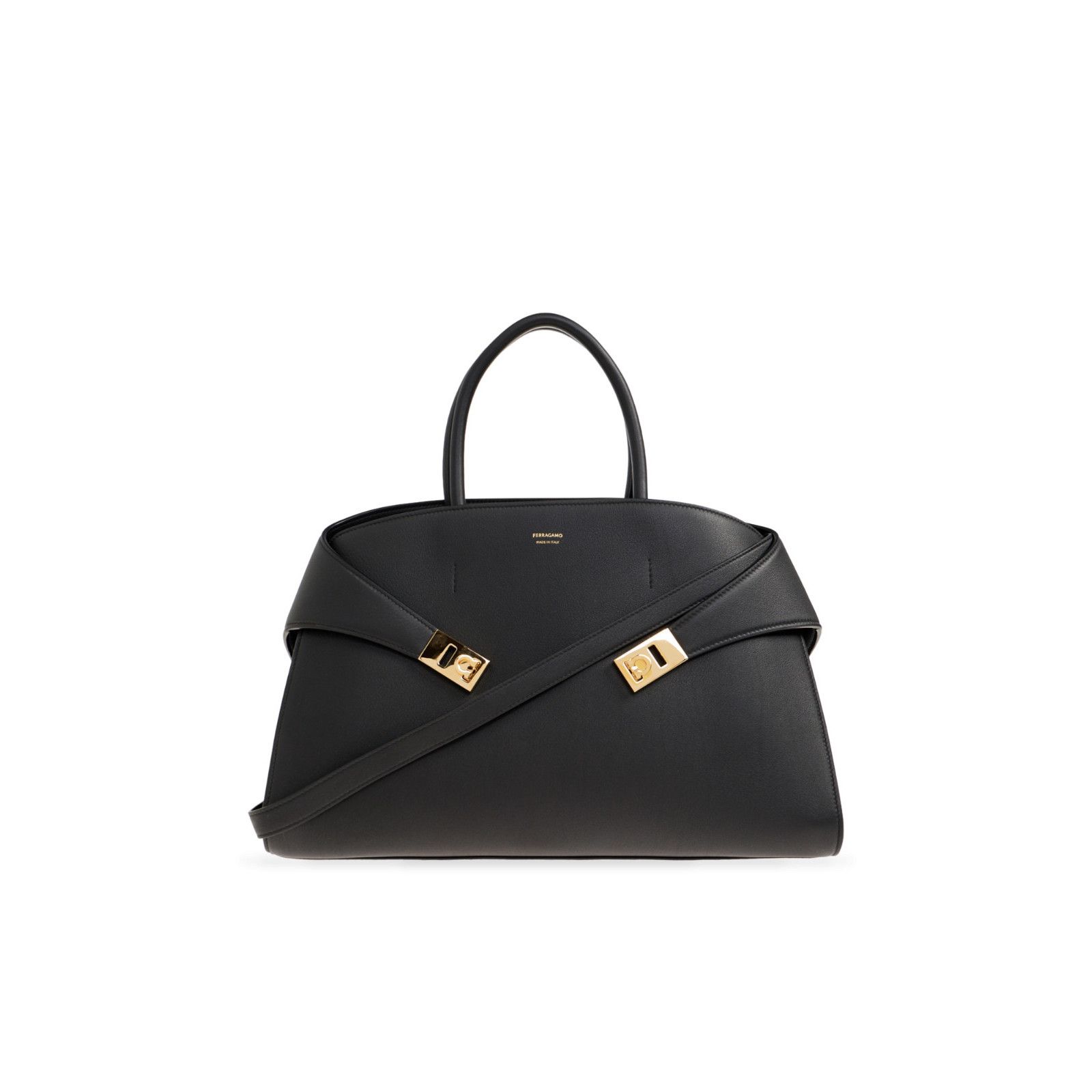 Salvatore Ferragamo FERRAGAMO Black Leather Hug Shoulder Bag New & Authentic Size ONE SIZE - 1 Thumbnail