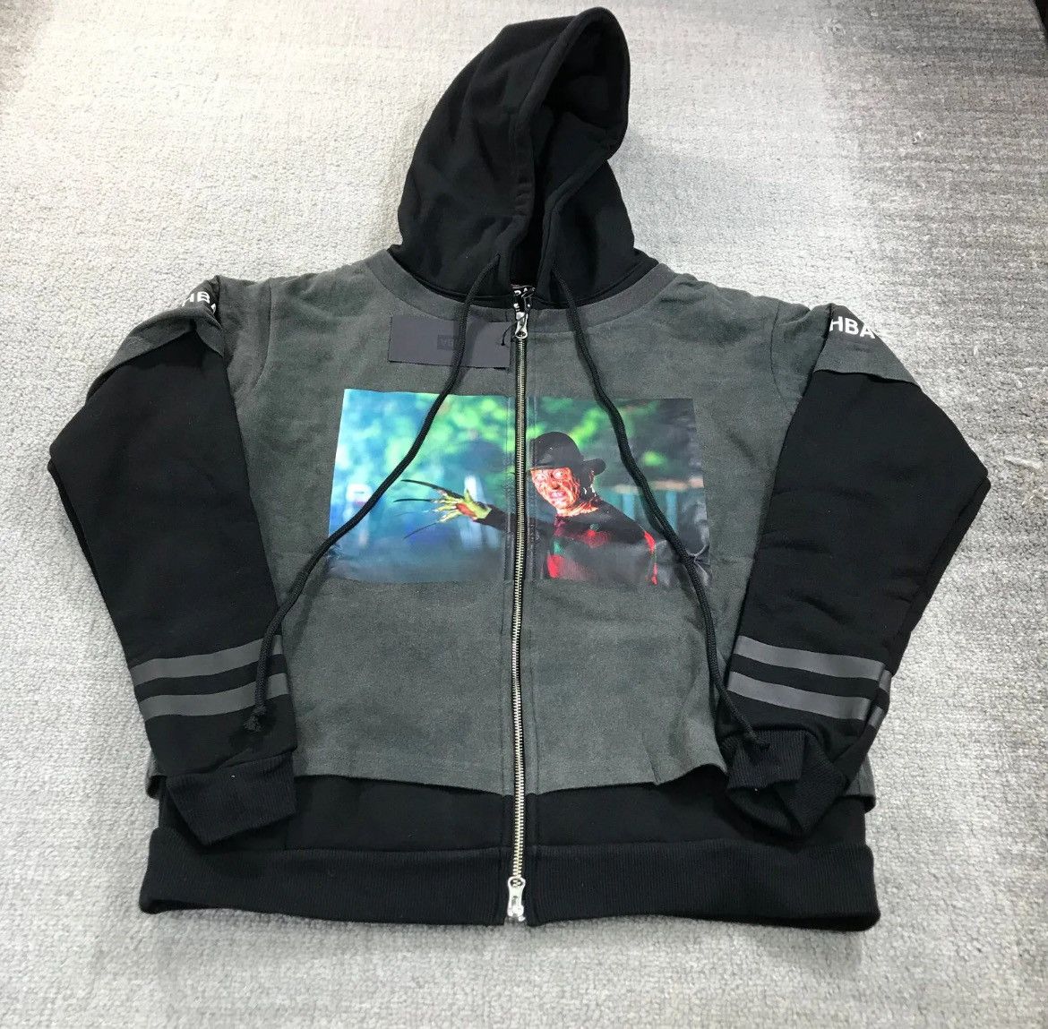 Pre-owned Hood By Air X Freddy Vs Jason Double Layer Zip Hoodie In Multicolor