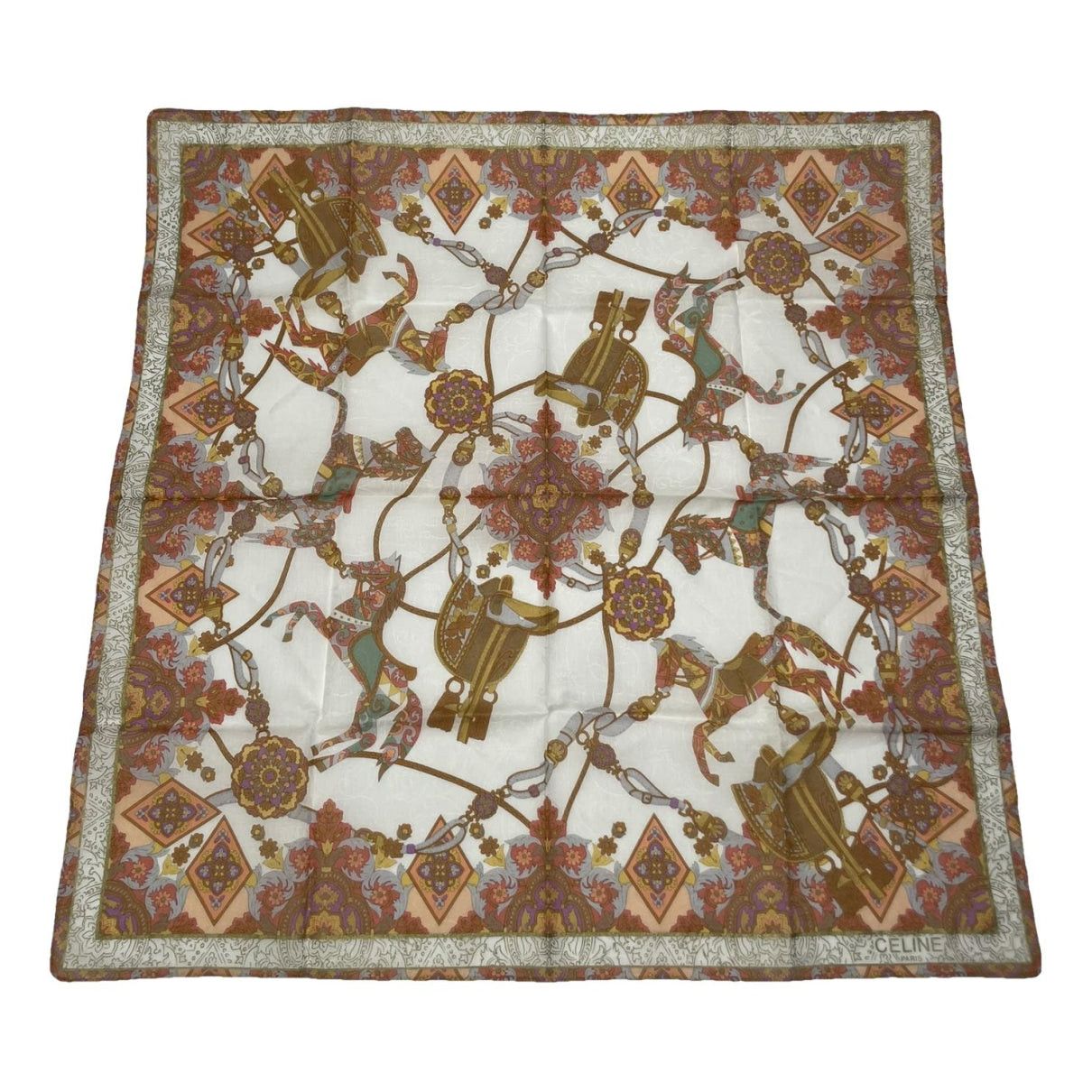 Celine Brown Silk Scarf Size ONE SIZE - 1 Thumbnail