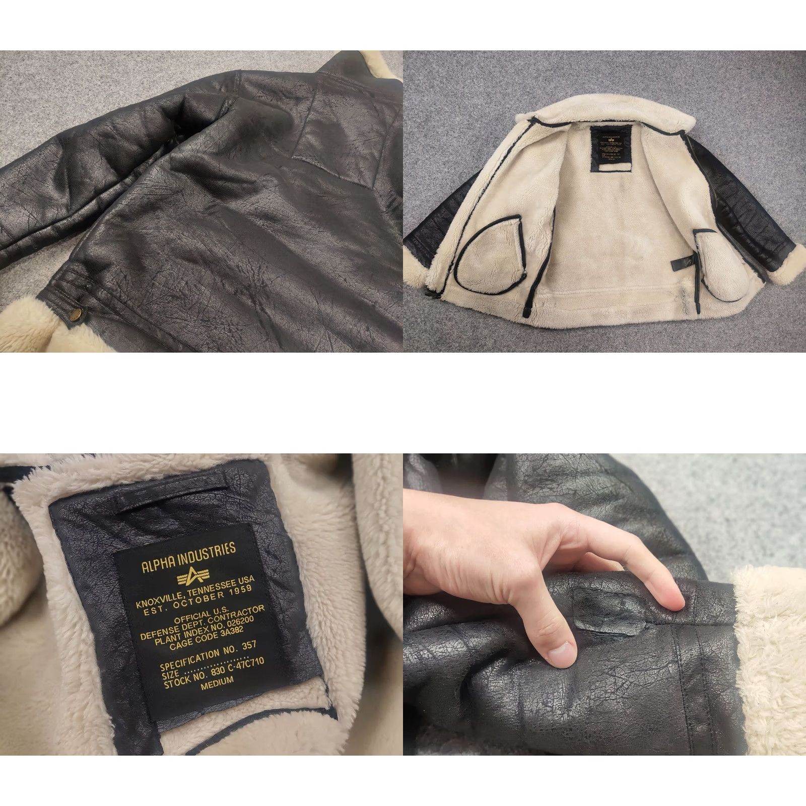 Vintage VINTAGE Alpha B3 Flying Men’s Faux Shearling Black Jacket Winter Army Jacket Size US M / EU 48-50 / 2 - 9 Thumbnail