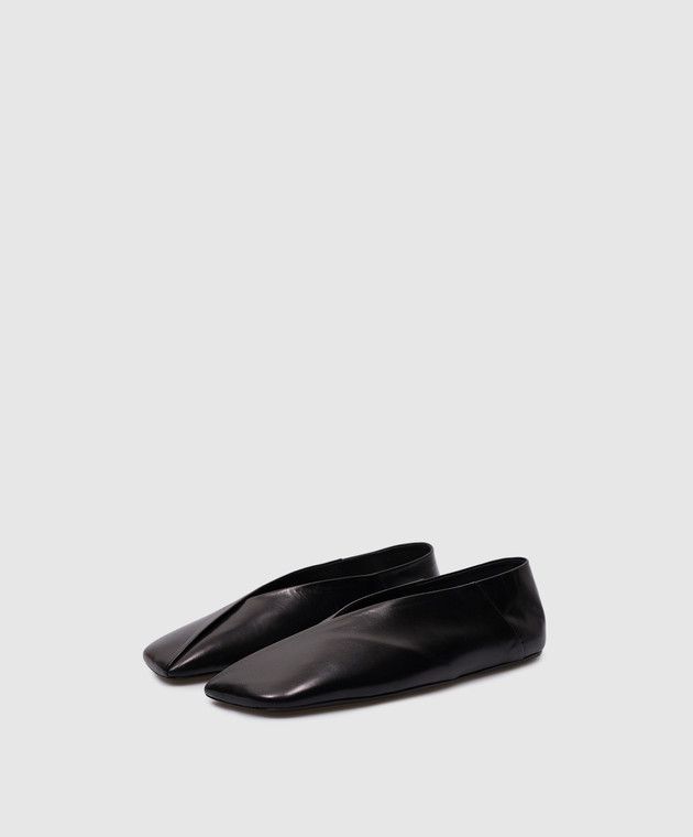 Jil Sander o1loc1c0426 Leather Ballet Flats in Black Size US 5 / IT 35 - 1 Thumbnail