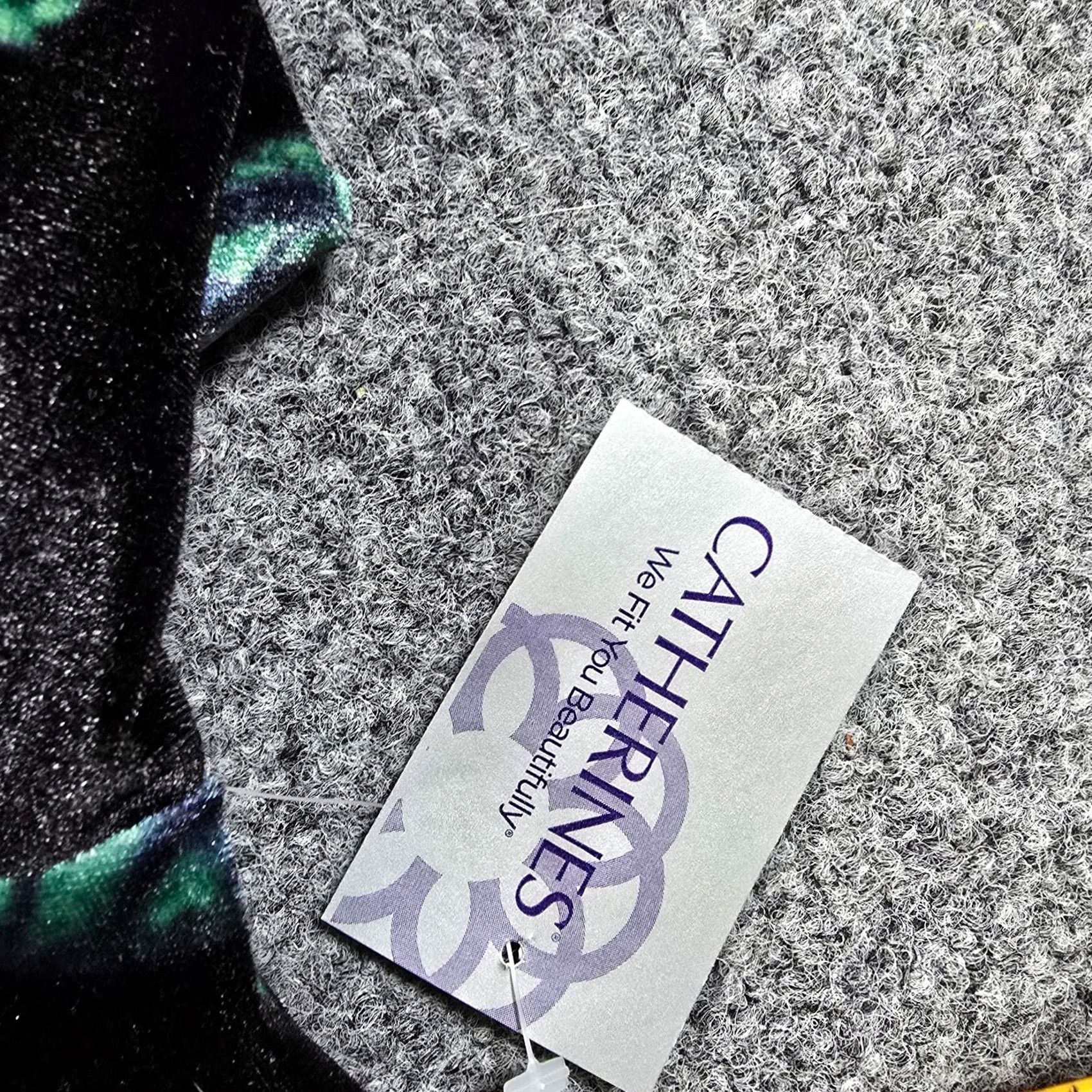 Vintage Catherine's Top Womens 4X Black Green Velour Floral Stretch Casual Career Blouse Size XXL / US 16-18 / IT 52-54 - 6 Thumbnail
