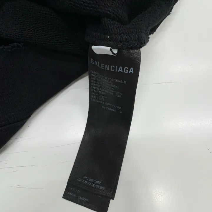 Balenciaga Balenciaga Black Logo Print Hooded Sweatshirt 0079-2507 Size US S / EU 44-46 / 1 - 3 Thumbnail
