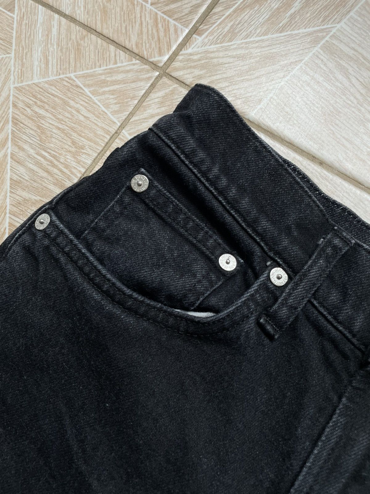 Helmut Lang Italy Helmug Lang Black Masc Hi Straight Cropped Denim Jeans Size 25" / US 0 / IT 36 - 3 Thumbnail