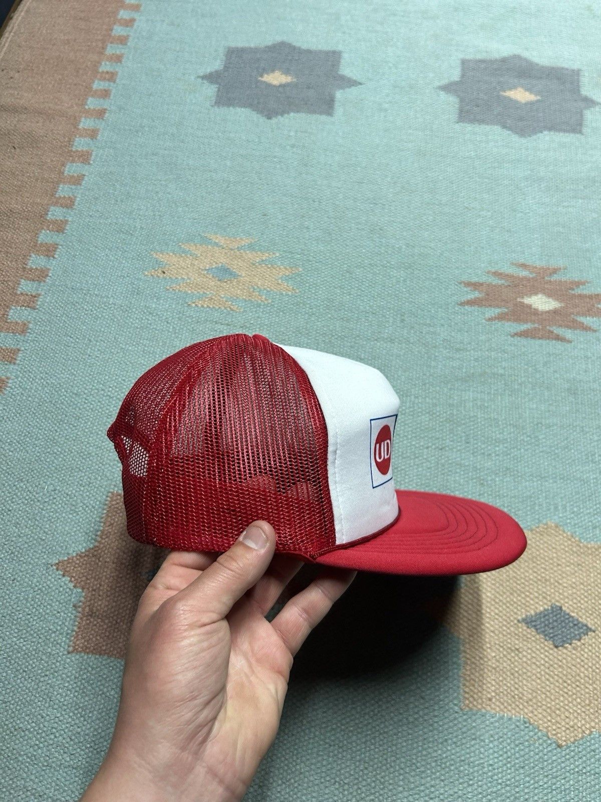 Vintage Vtg trucker hat mesh UD trucks red white blue logo snapback Size ONE SIZE - 8 Thumbnail