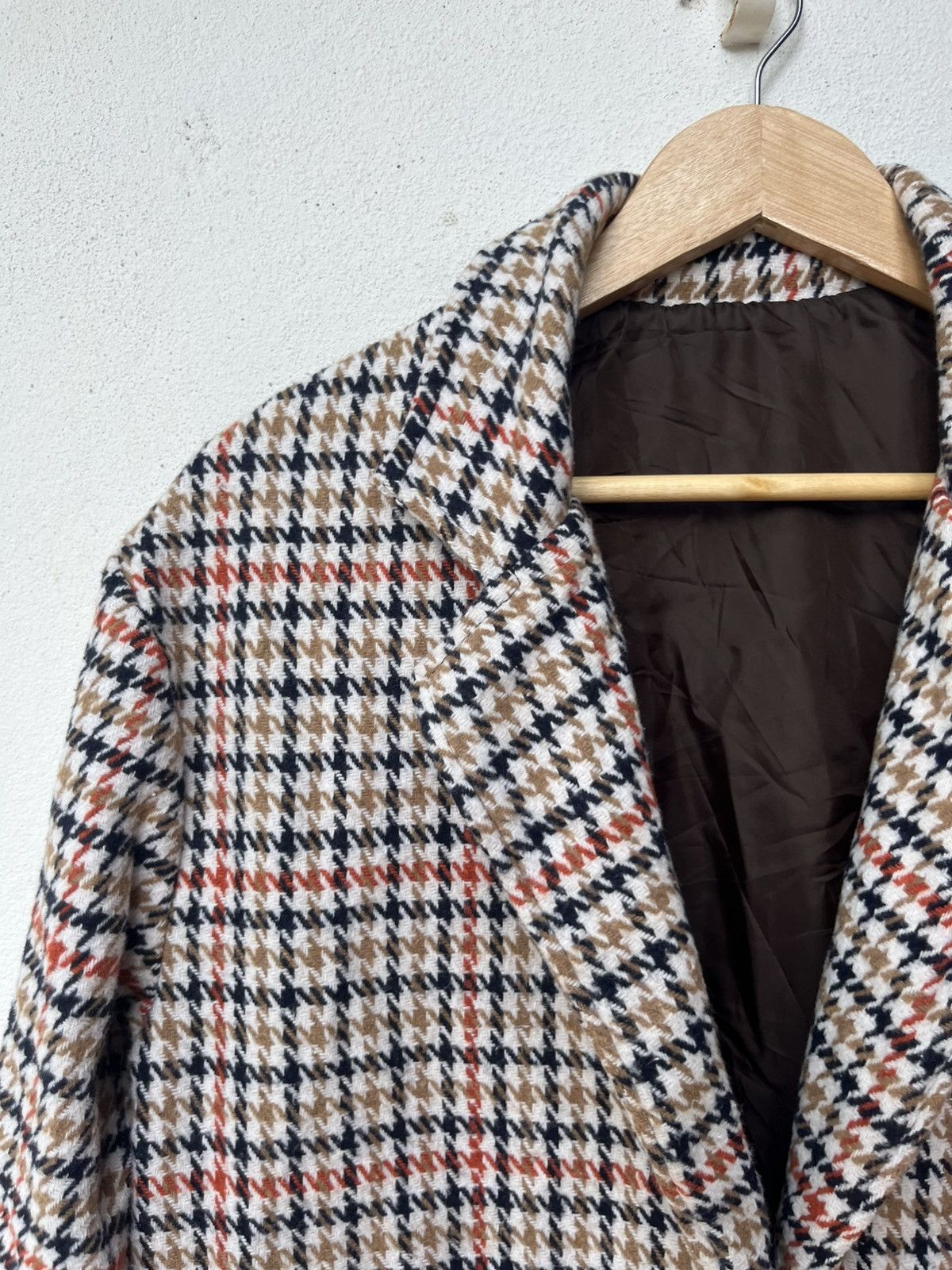Vintage 💥Vintage gingham Wool Long Jackets Size M / US 6-8 / IT 42-44 - 5 Thumbnail
