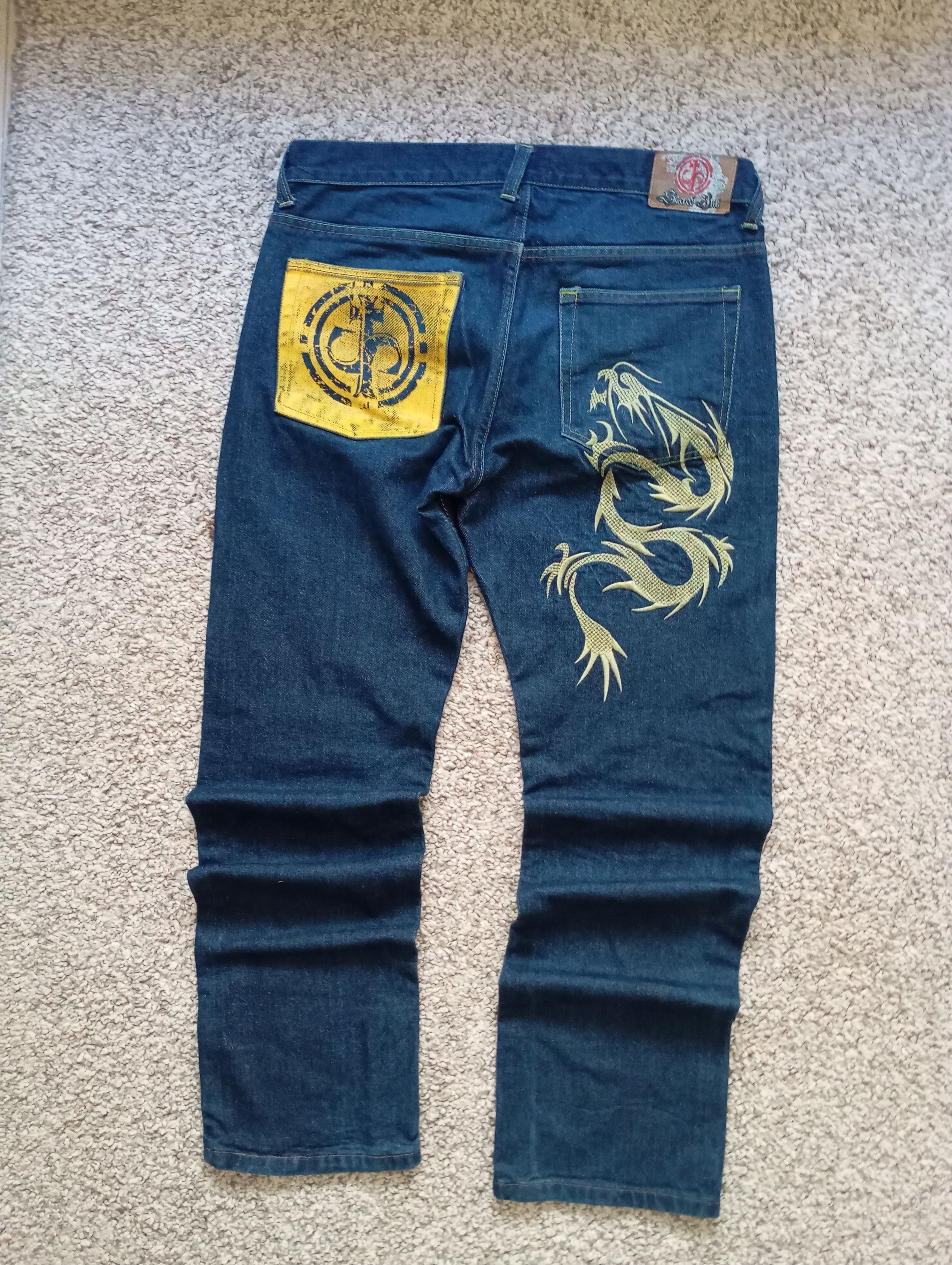 Japanese Brand Streetwear Japanese jeans with embroidered dragon like evisu Size US 28 / EU 44 - 1 Thumbnail