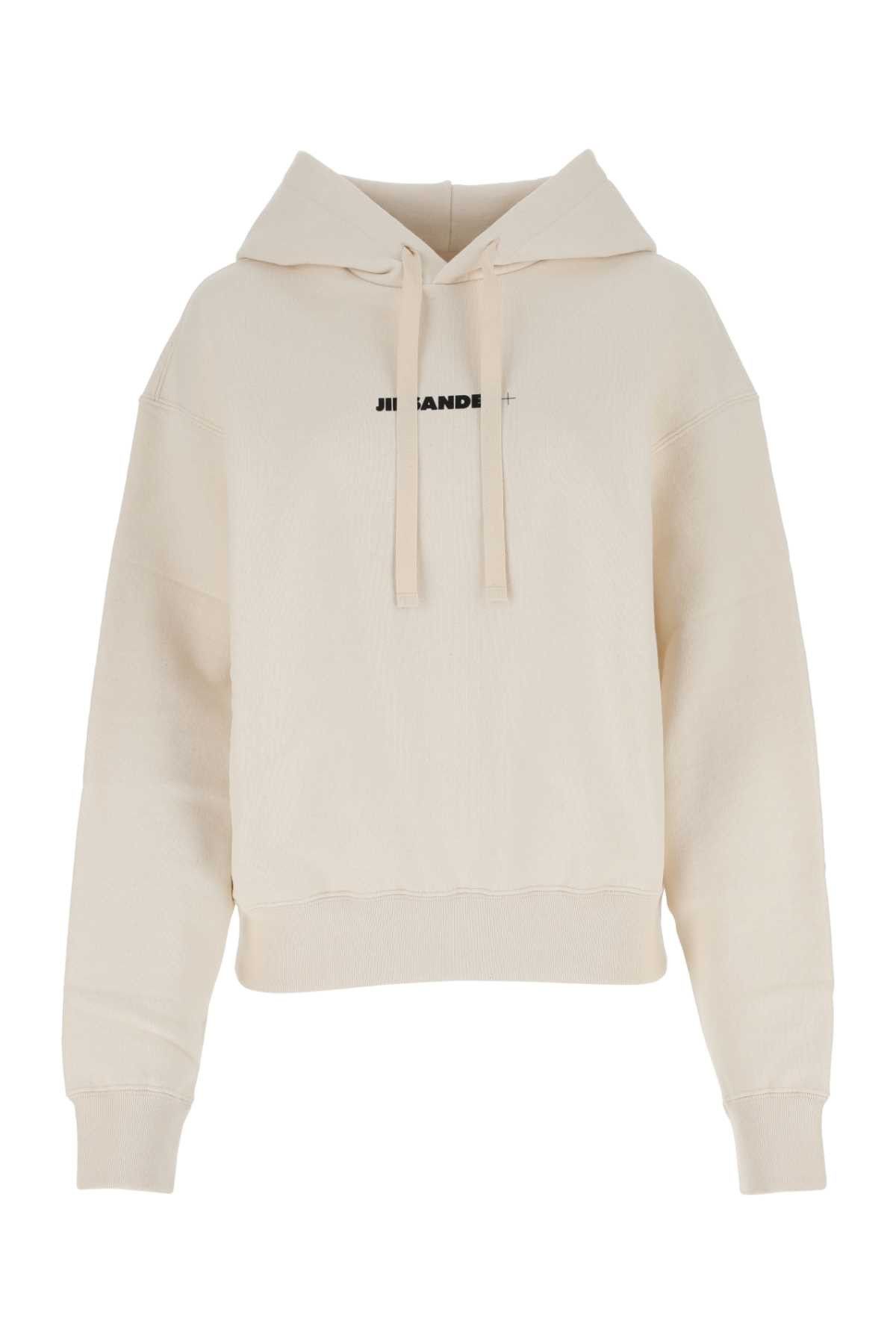 image of Jil Sander Cream Cotton Oversize Sweatshirt in Yellow, Women's (Size Large)