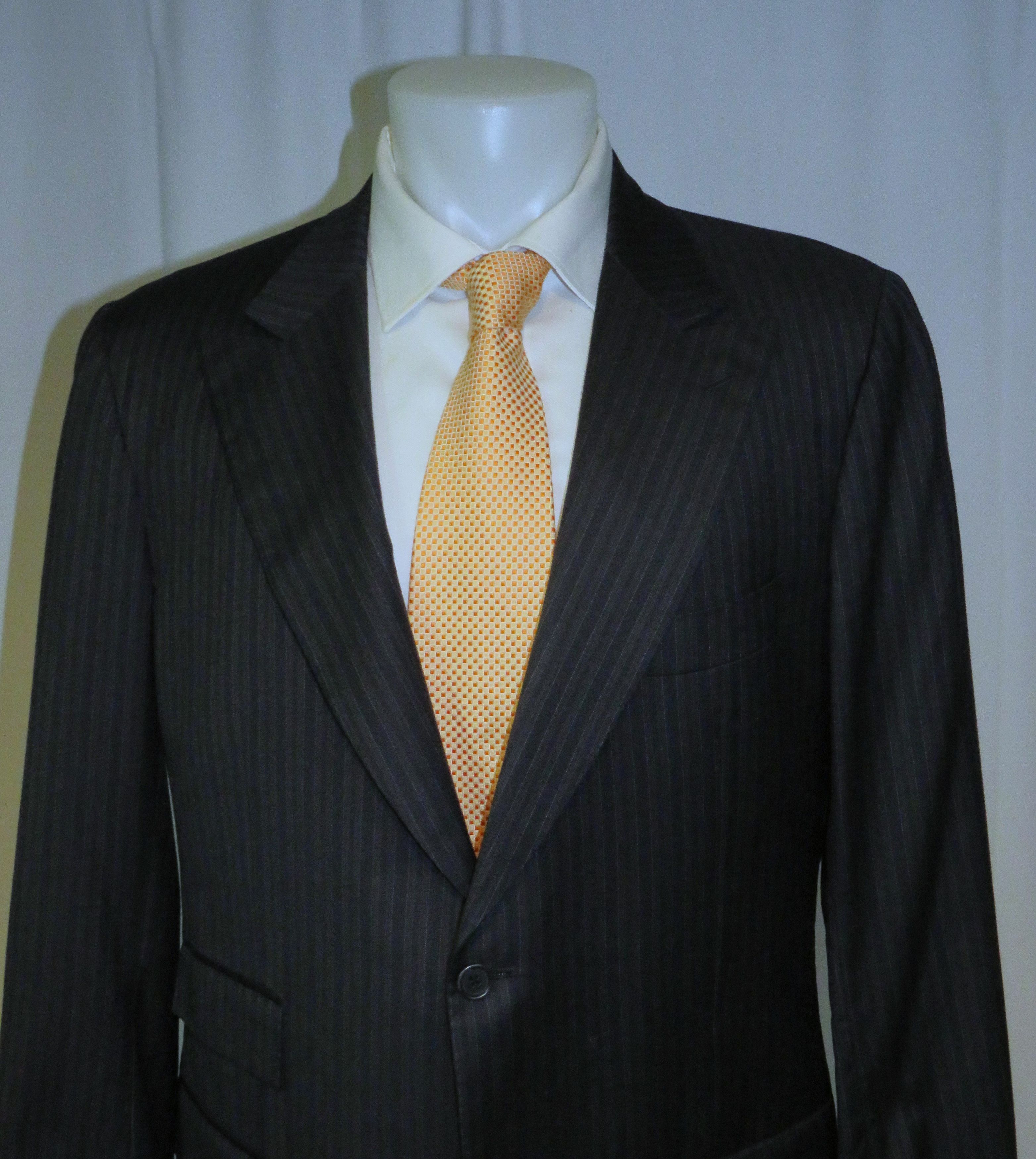 Bergdorf Goodman × Kiton Custom Made Super 200 Blue Striped Two Button Suit 43R Size 42R - 4 Thumbnail