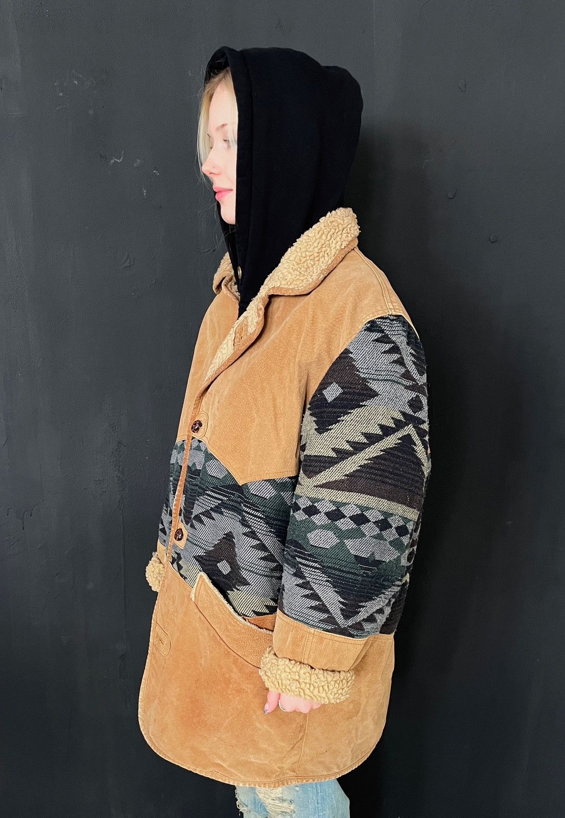 Vintage Vintage Suede Native Ranch Coat XL Shearling Patina Size US XXL / EU 58 / 5 - 4 Thumbnail