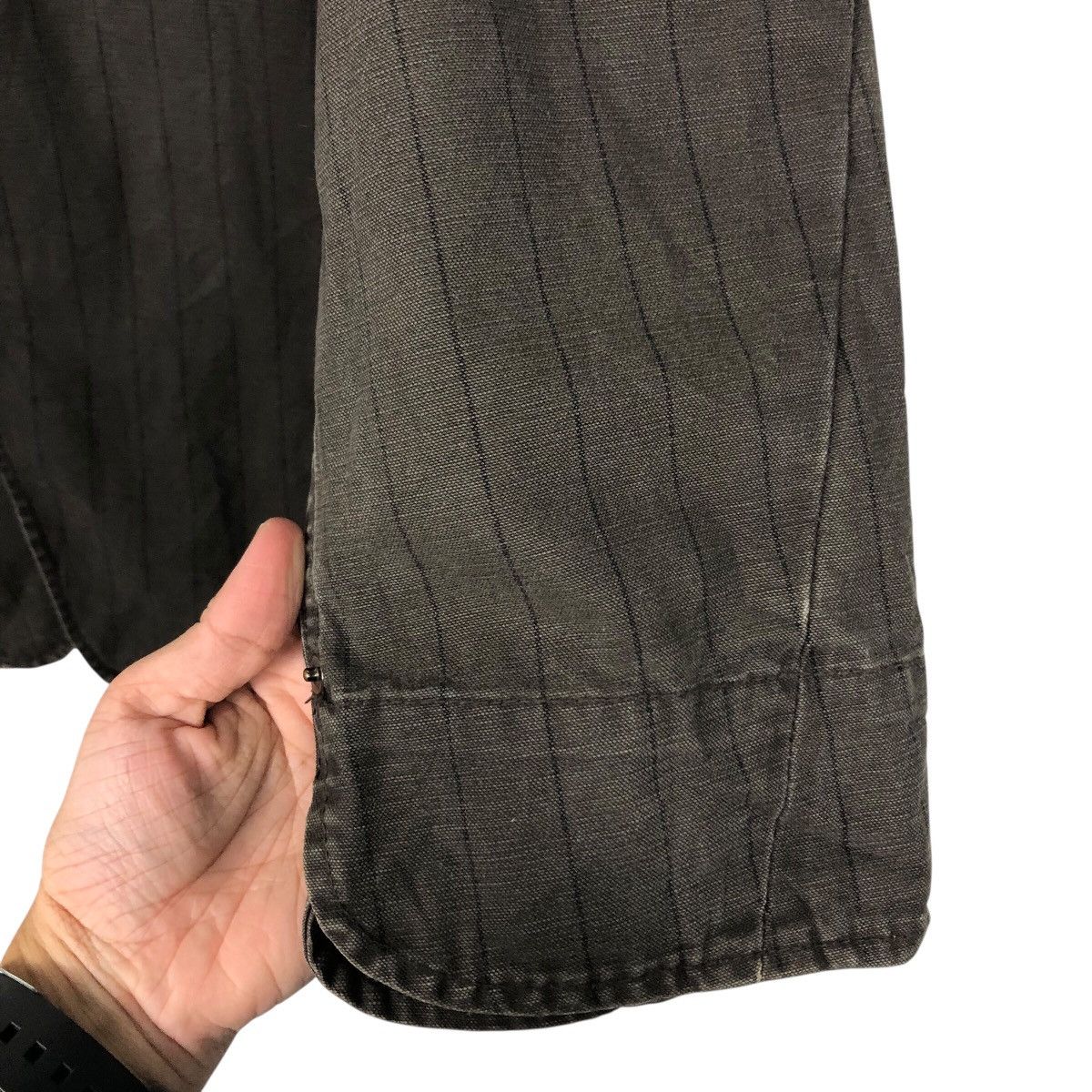 Japanese Brand Scyes Pinstripe Lightweight Mac Jacket Issey Miyake Hickory Size US L / EU 52-54 / 3 - 16 Thumbnail