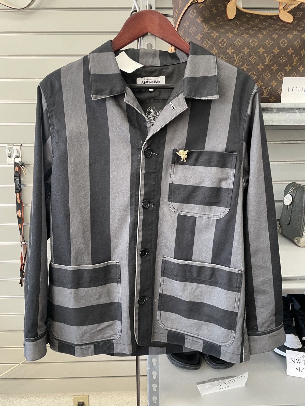 Fucking Awesome Fucking Awesome angel Striped Chore Jacket black cherub Size US S / EU 44-46 / 1 - 1 Thumbnail