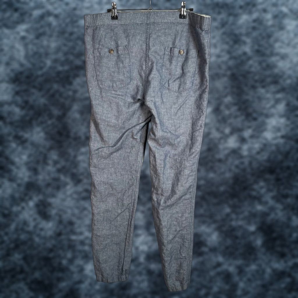 Vintage VINTAGE Frank & Oak Rue St-Viateur Mens Small Chambray Pants Cotton Blend Blue Chino Flat Front Tapered 34in Waist 32in Inseam Mens Size US 29 - 1 Thumbnail