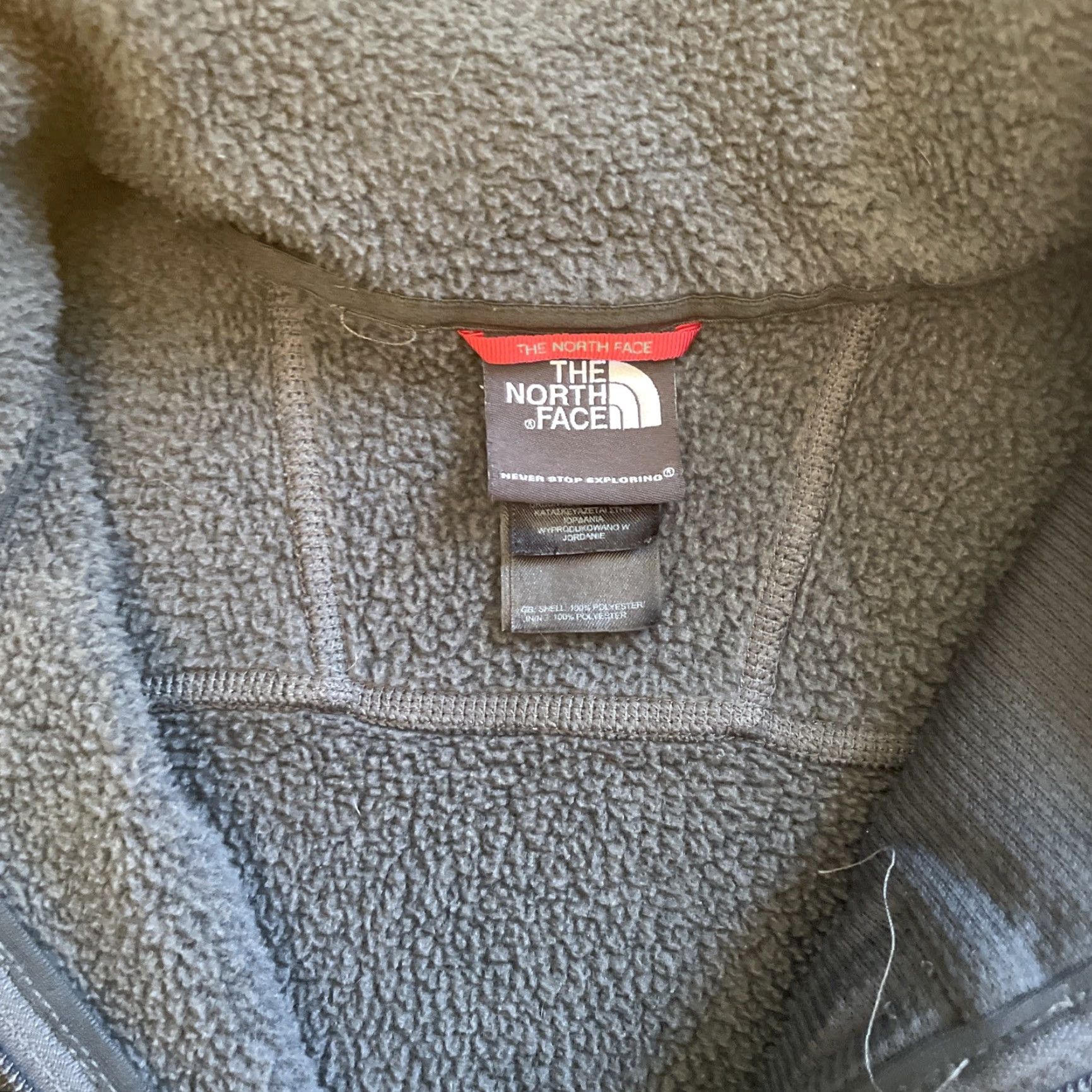 The North Face The North Face Jacket Mens Large Gray Quarter Zip Fleece Hiking Mock Neck Windbreaker Regular Fit Size US L / EU 52-54 / 3 - 3 Thumbnail