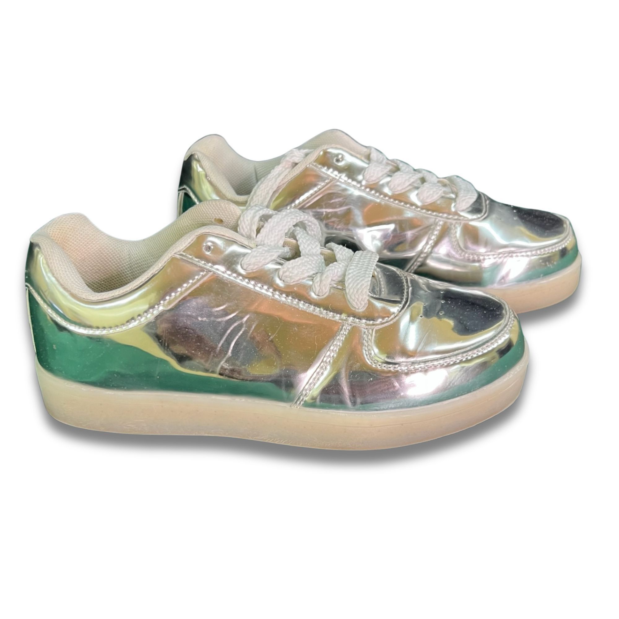 Other LEDZ Silver Mirrored Led Rechargeable Sneakers Metallic Irid Size US 5.5 / IT 35.5 - 3 Thumbnail