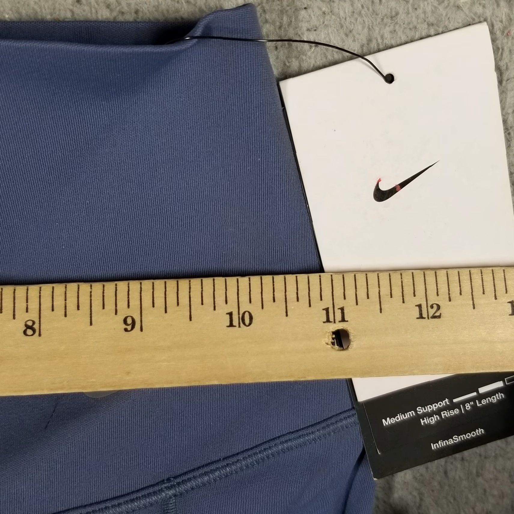 Nike Nike Women's XS Blue High-Waisted 8" Biker Shorts with Pockets Activewear Fitness Size 26" / US 2 / IT 38 - 5 Thumbnail