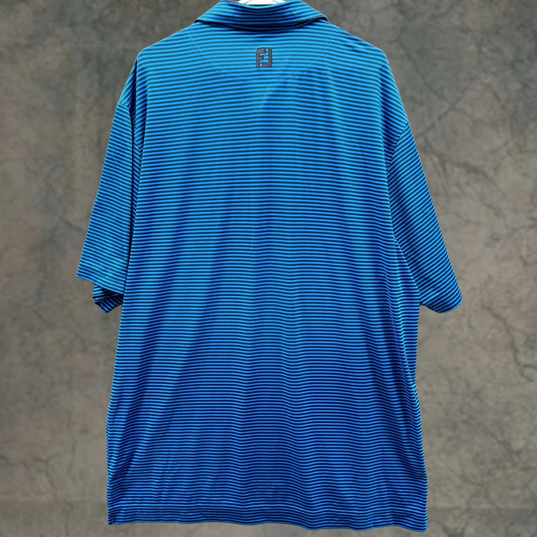 Footjoy FootJoy Polo Shirt Men XL Blue Black Stripes Short Sleeve Collared Button Size US XL / EU 56 / 4 - 1 Thumbnail