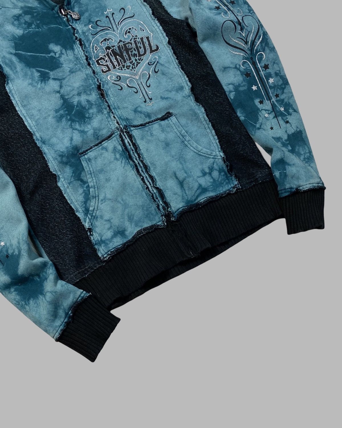 Affliction VNT Y2K Sinful Affliction Style Avant Gard Zip Hoodie Jacket Size L / US 10 / IT 46 - 6 Thumbnail