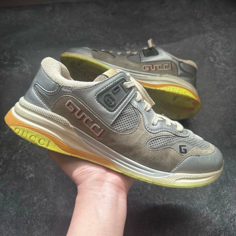 Gucci gucci ultrapace gray yellow running shoes-dmc Size US 10 / EU 43 - 1 Thumbnail